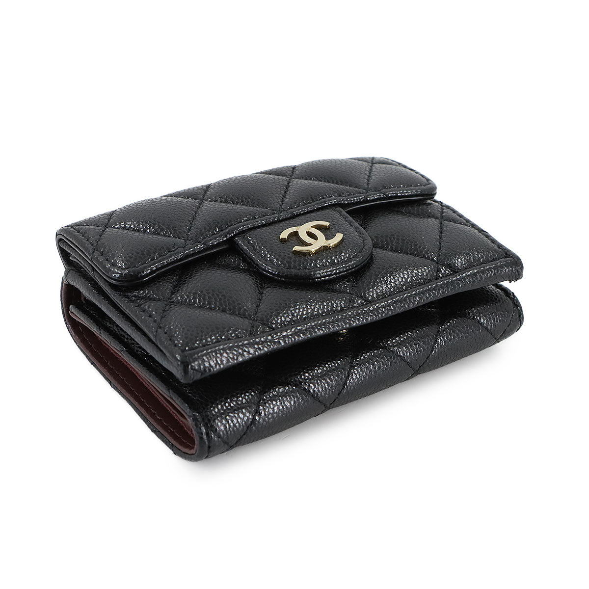 Matelasse Compact Wallet Leather Black AP0230 Purse
