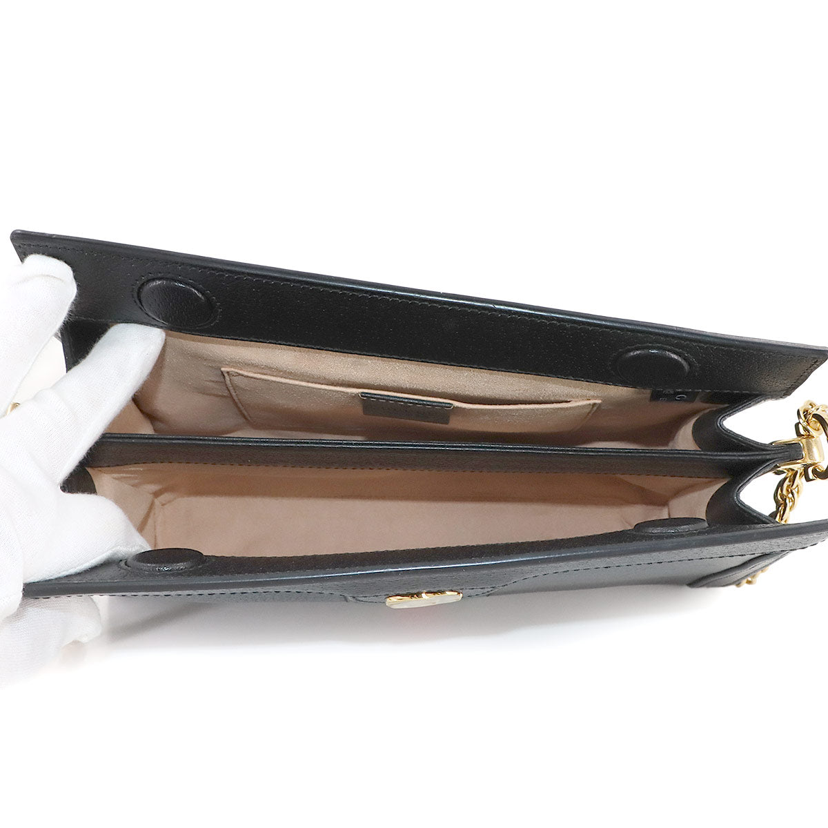 Ophidia Small Shoulder Bag Leather Black 503877