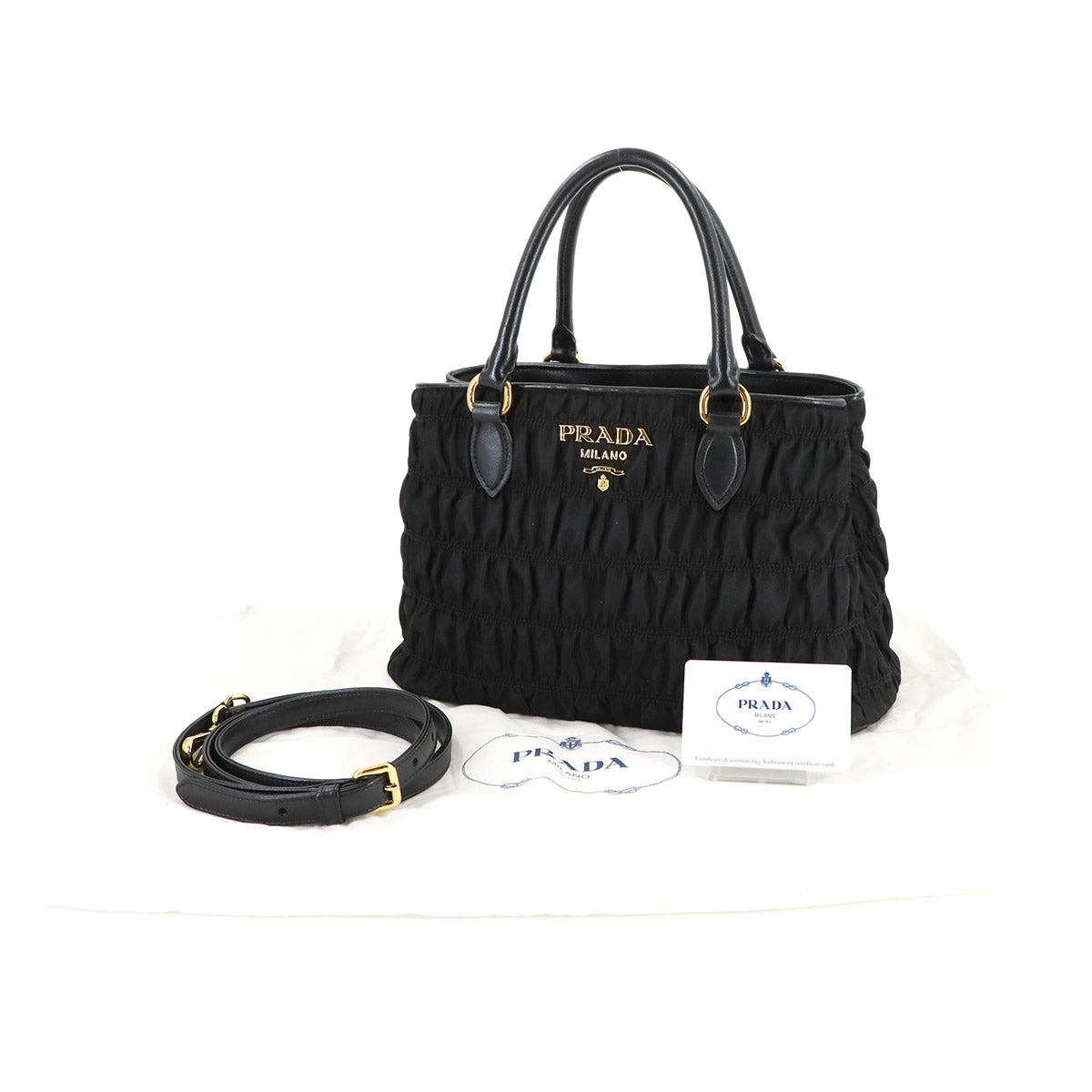 2way Hand Shoulder Bag Nylon Leather Nero Black 1BA173