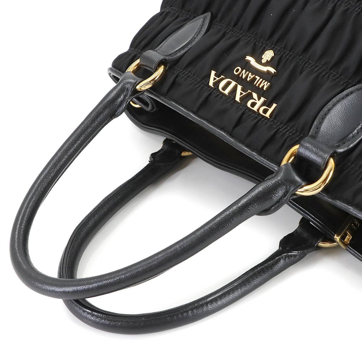 2way Hand Shoulder Bag Nylon Leather Nero Black 1BA173