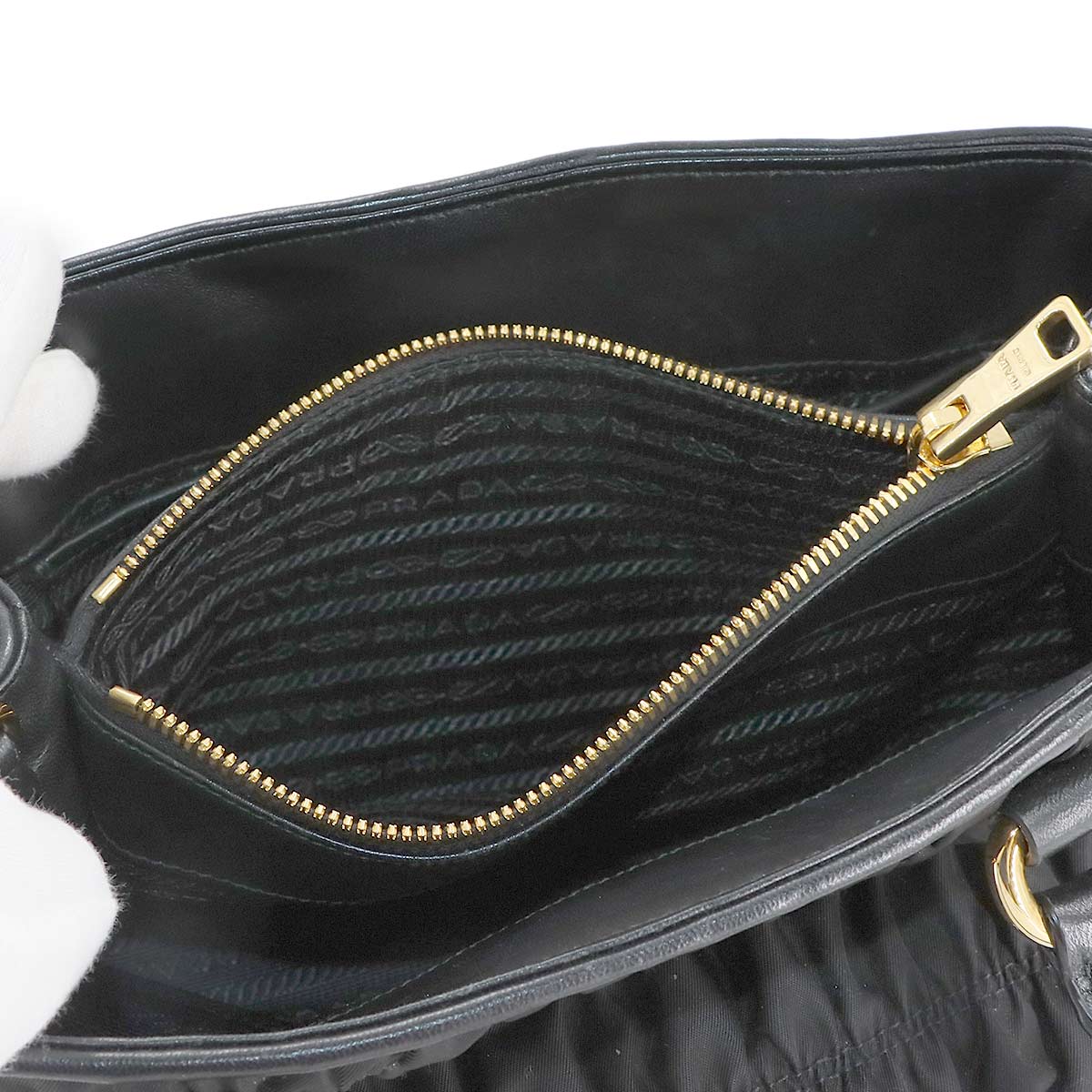 2way Hand Shoulder Bag Nylon Leather Nero Black 1BA173