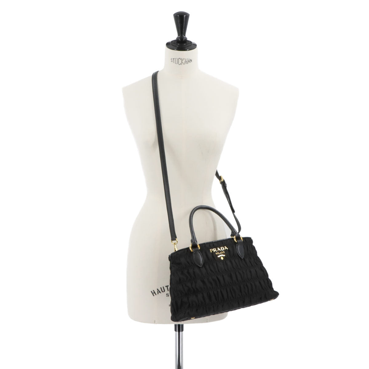 2way Hand Shoulder Bag Nylon Leather Nero Black 1BA173