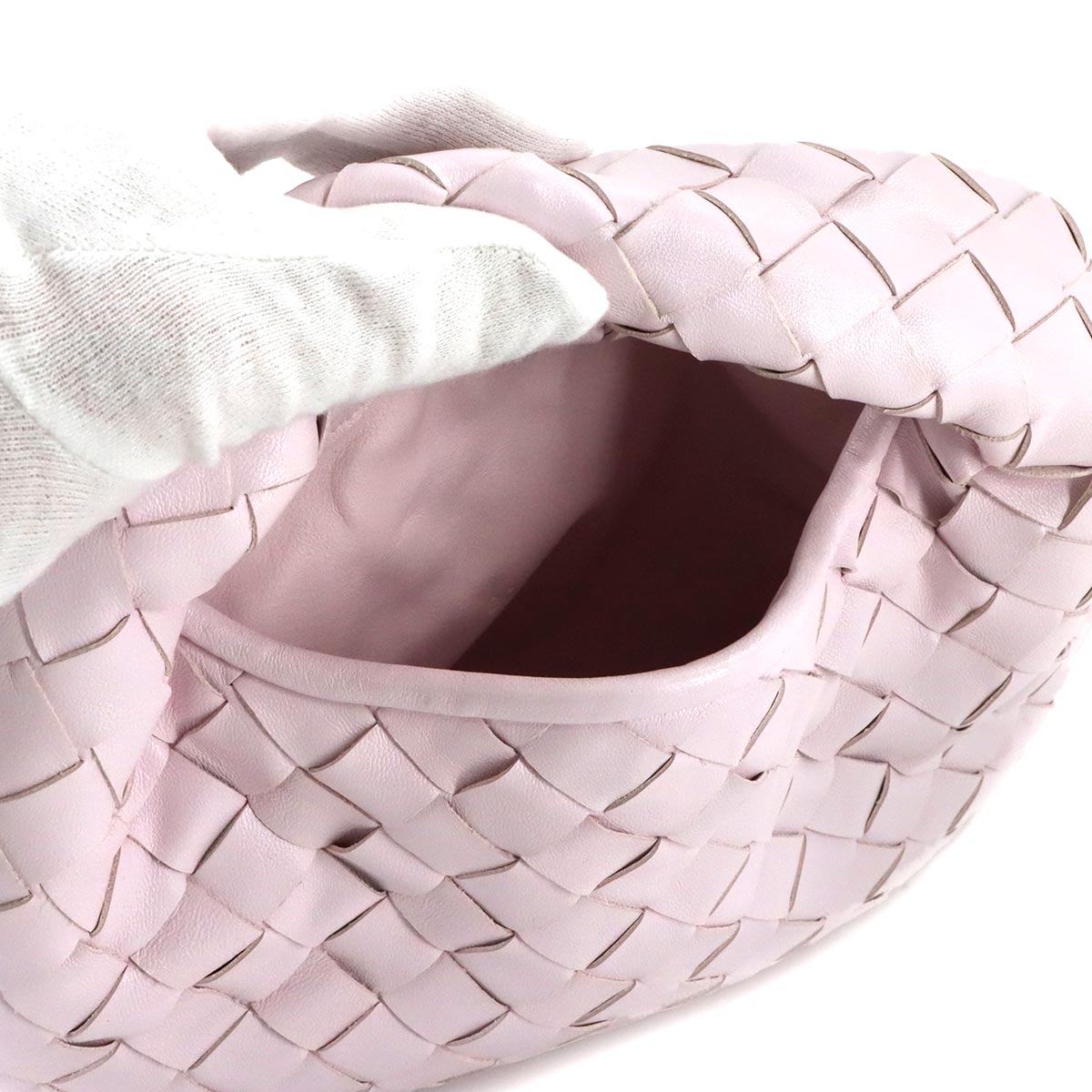 Intrecciato Mini Hop Hand Shoulder Bag Leather Pink