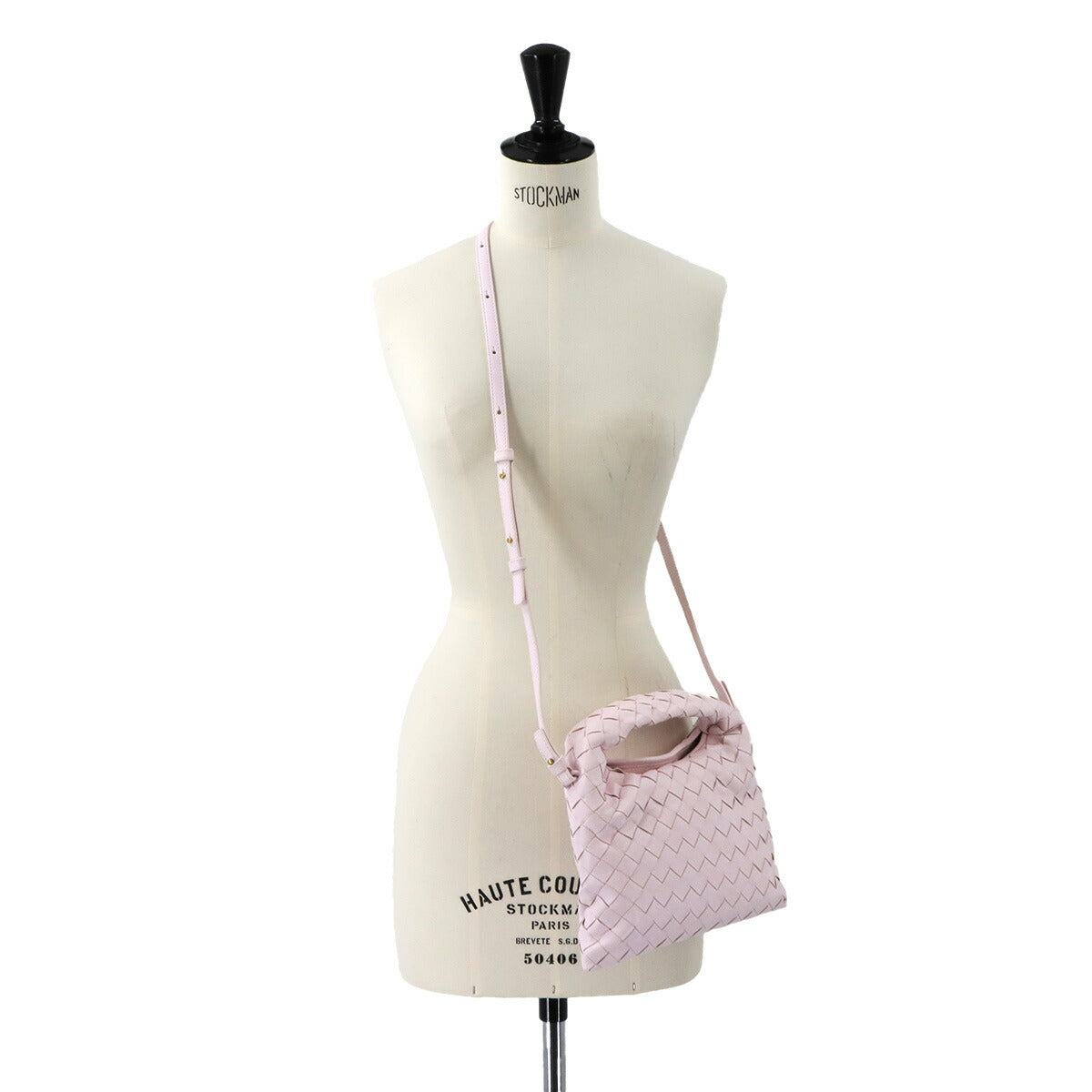 Intrecciato Mini Hop Hand Shoulder Bag Leather Pink