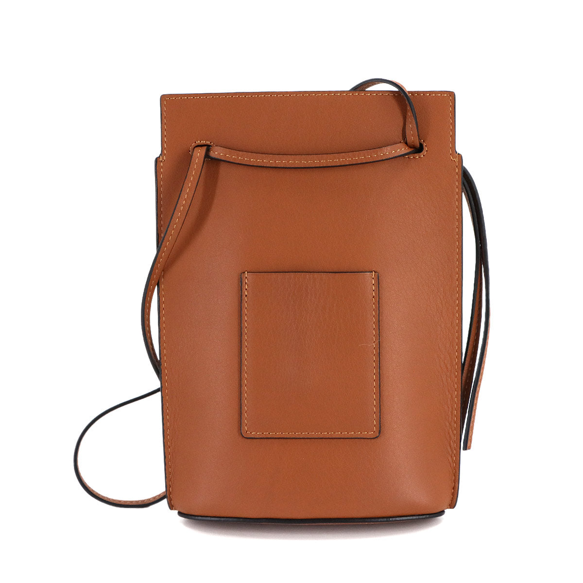 Dice pocket Shoulder Bag Leather Tan Brown C630R12X01