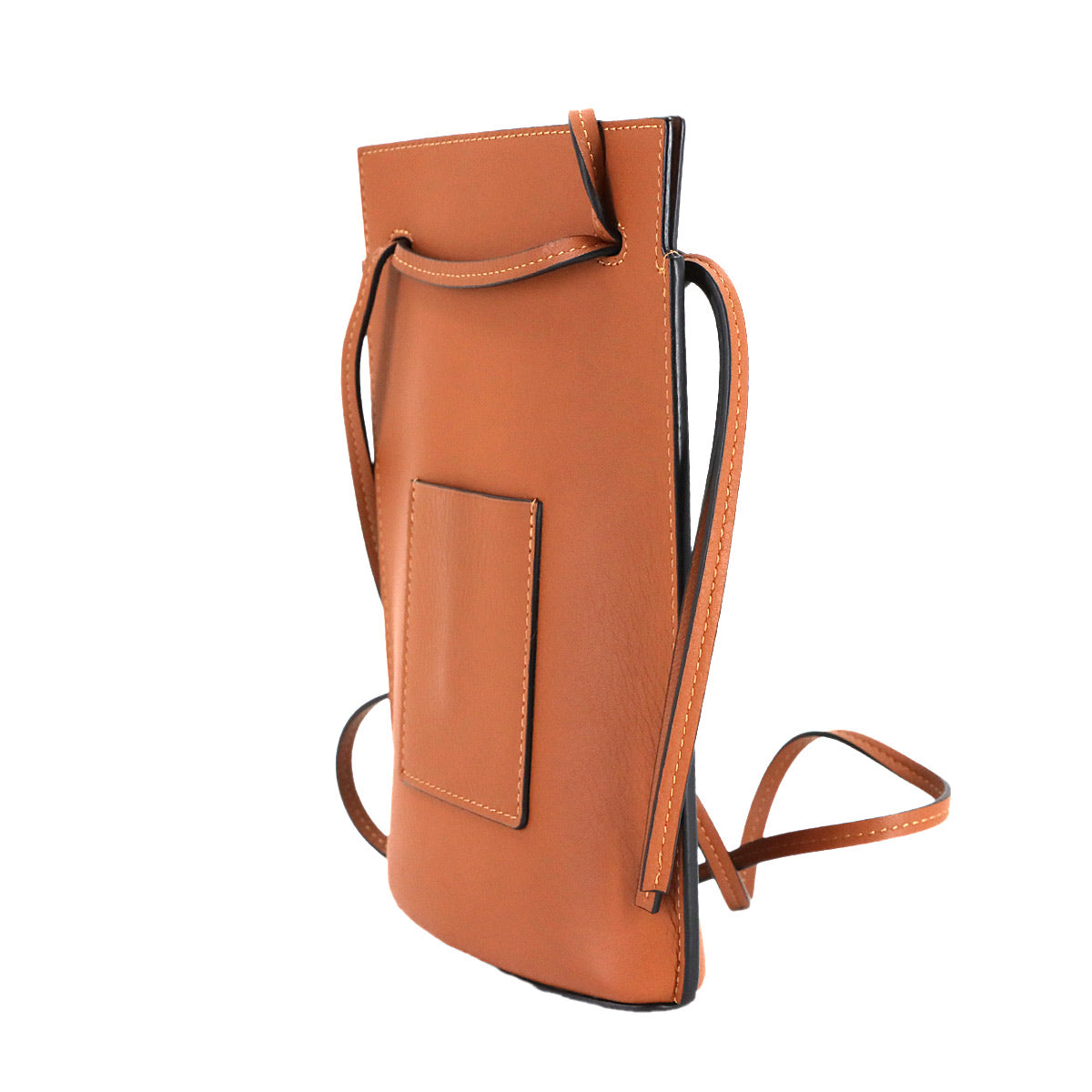 Dice pocket Shoulder Bag Leather Tan Brown C630R12X01