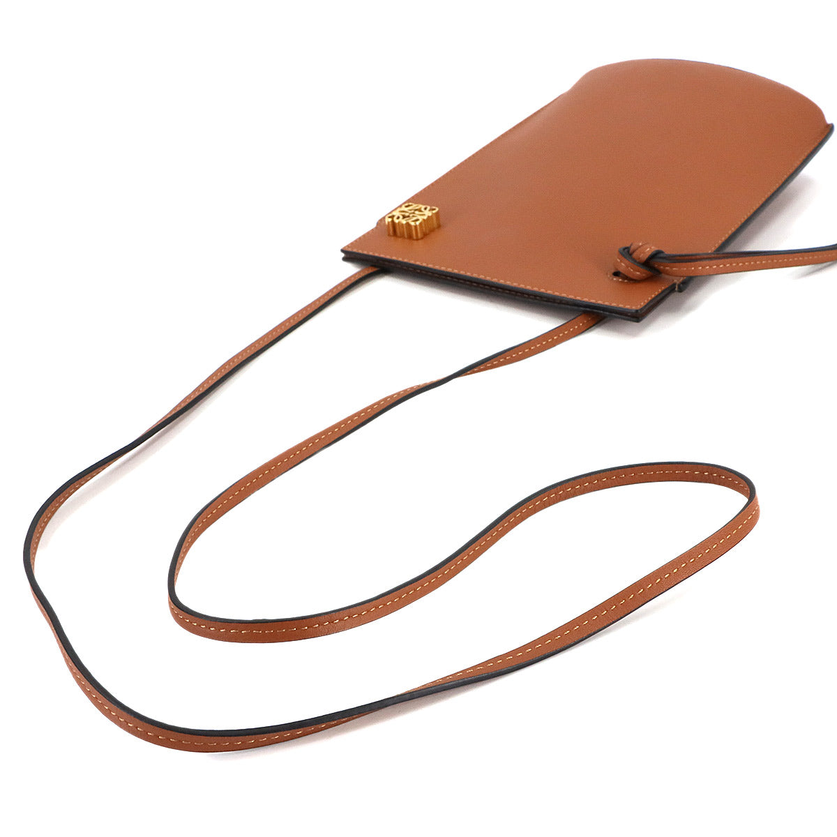 Dice pocket Shoulder Bag Leather Tan Brown C630R12X01