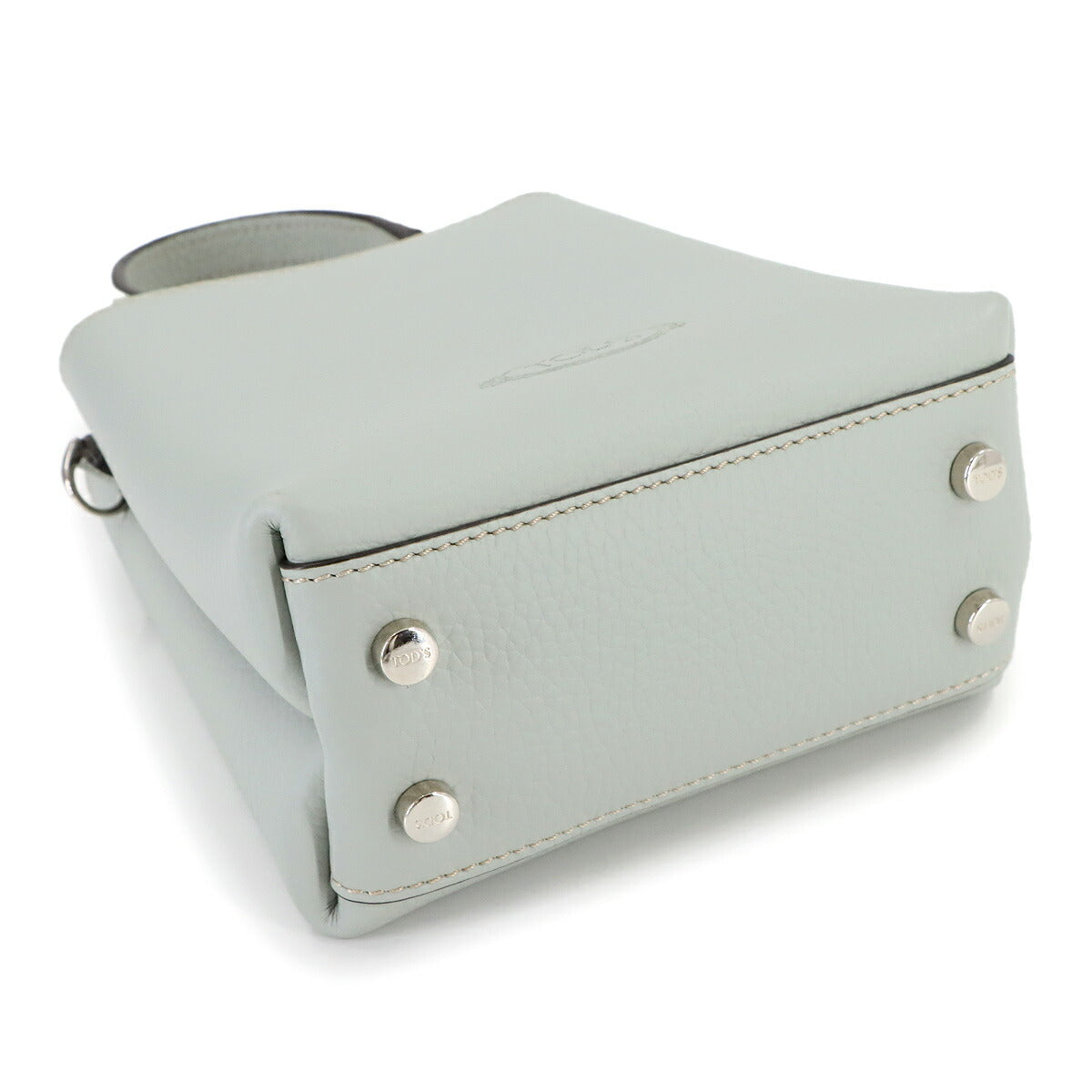 Timeless Micro 2way Hand Shoulder Bag Leather Blue gray