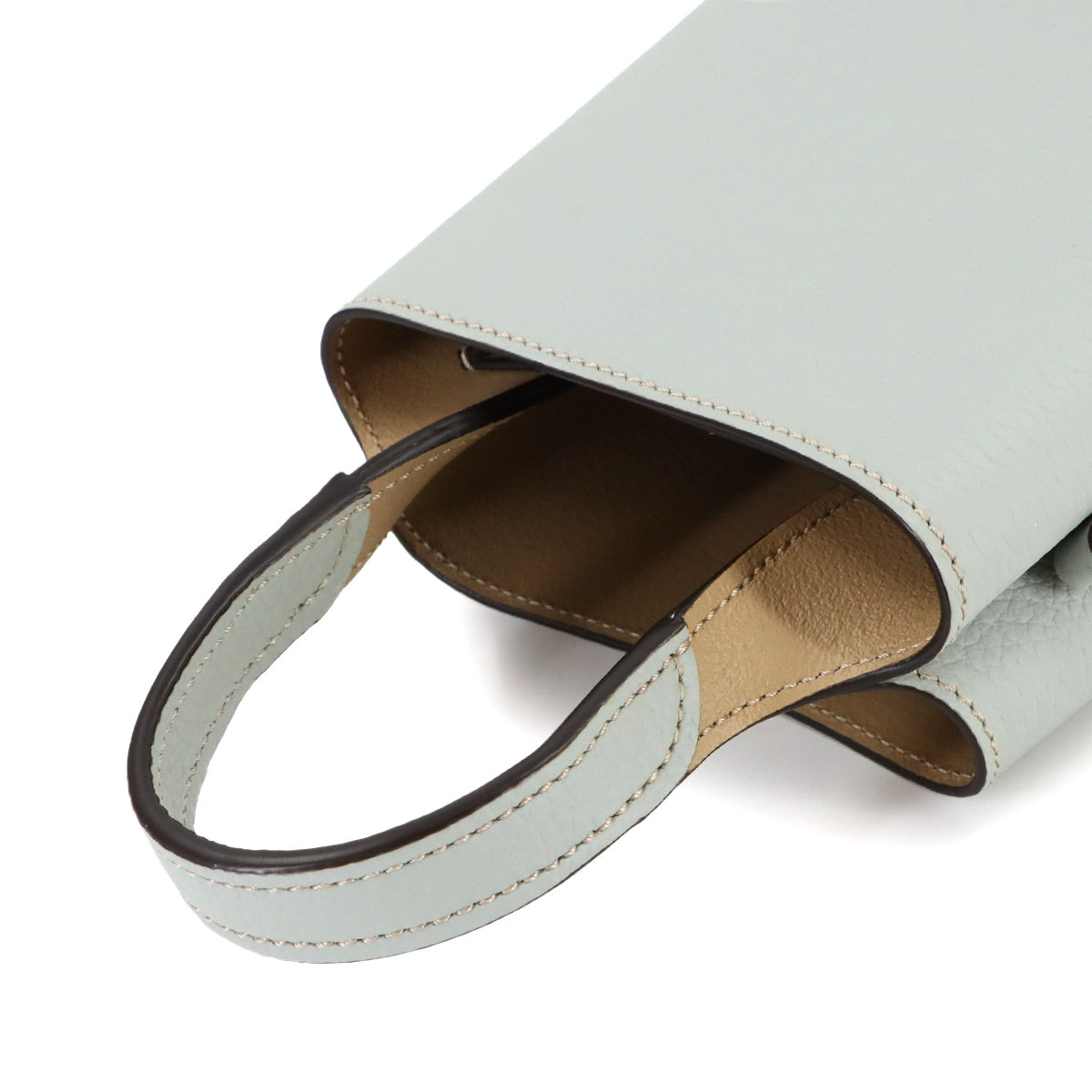 Timeless Micro 2way Hand Shoulder Bag Leather Blue gray