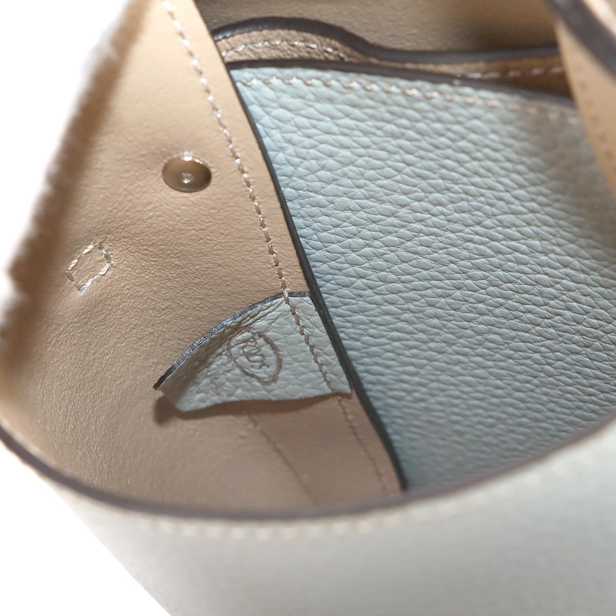 Timeless Micro 2way Hand Shoulder Bag Leather Blue gray