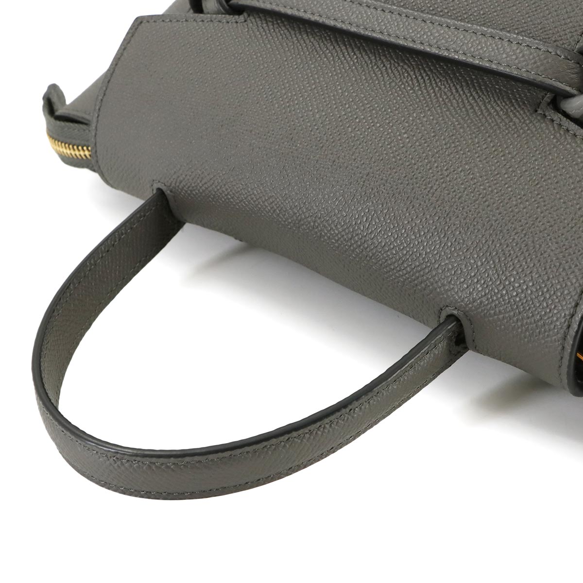 Belt Bag Nano 2way Hand Shoulder Bag Leather Gray 189003