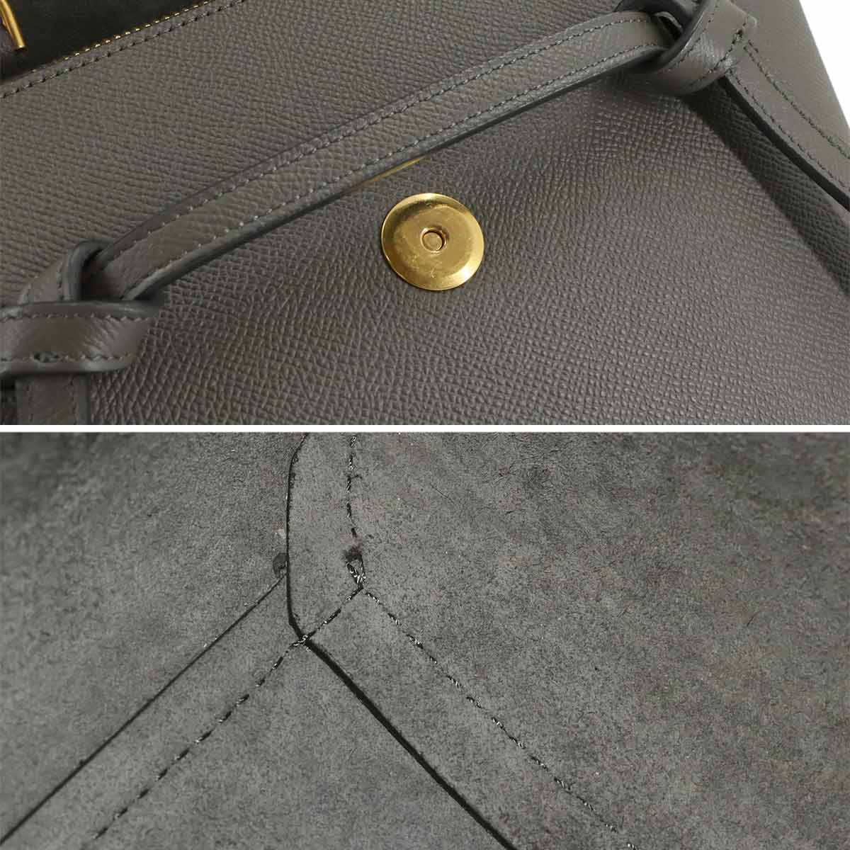 Belt Bag Nano 2way Hand Shoulder Bag Leather Gray 189003