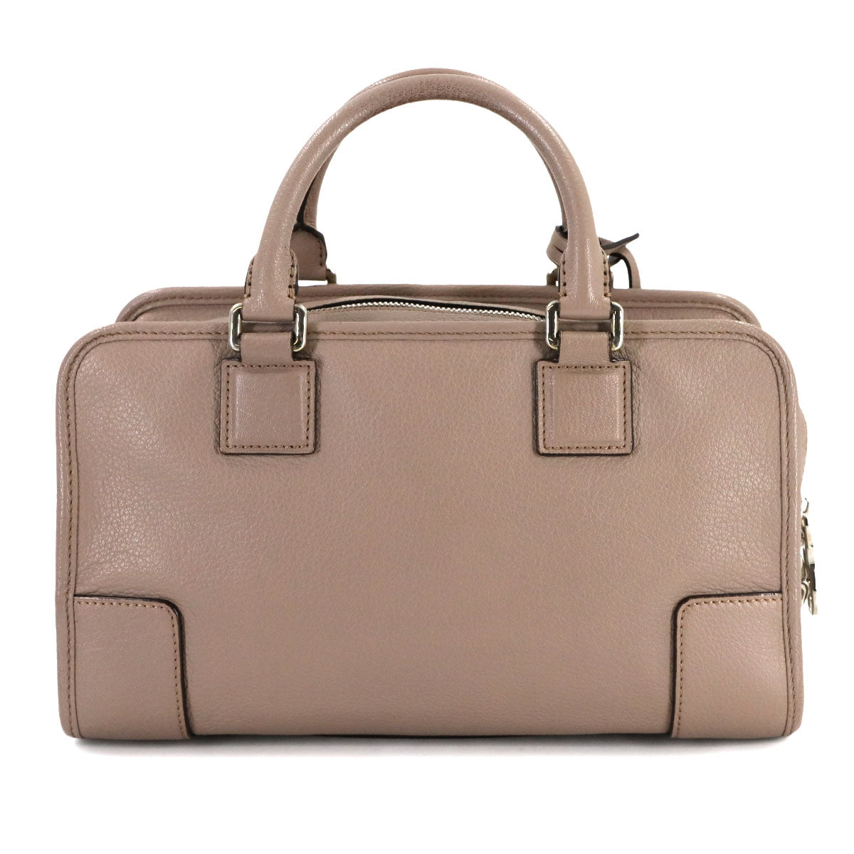 Amazona 28 Hand Bag Leather Beige Anagram Purse