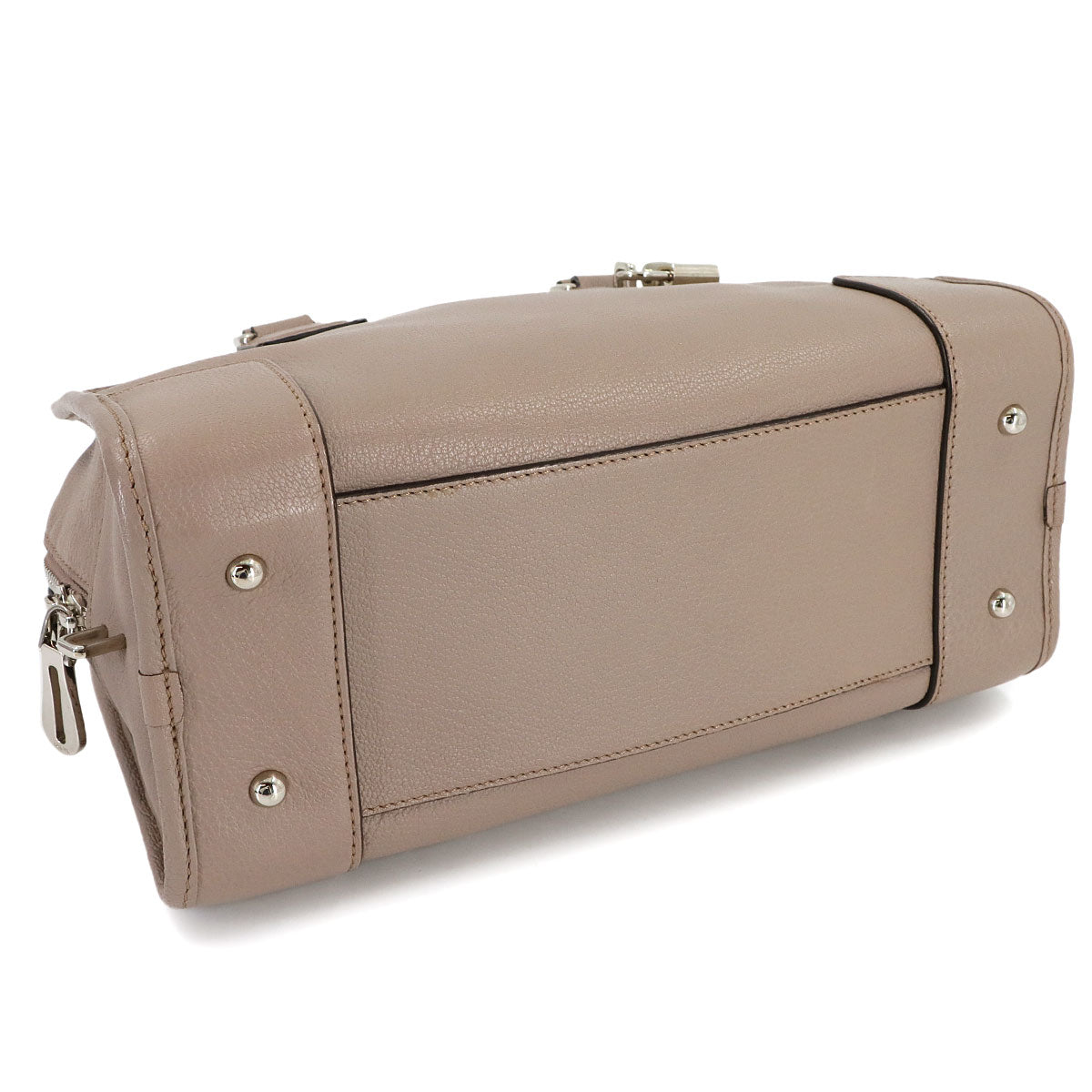 Amazona 28 Hand Bag Leather Beige Anagram Purse