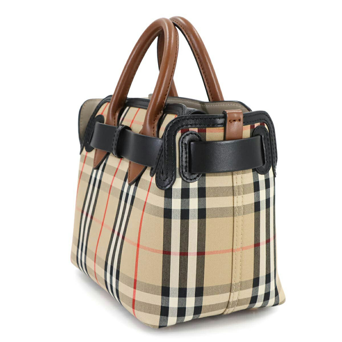 Plaid Baby Belt Bag Hand Shoulder Bag Canvas Leather 8021274