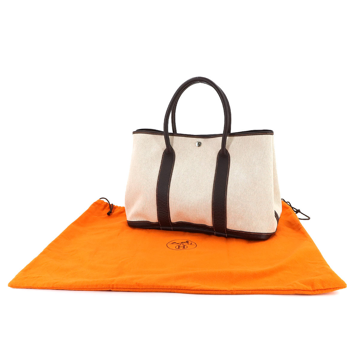 Garden Party PM Tote Bag Toile H Natural Marron Purse