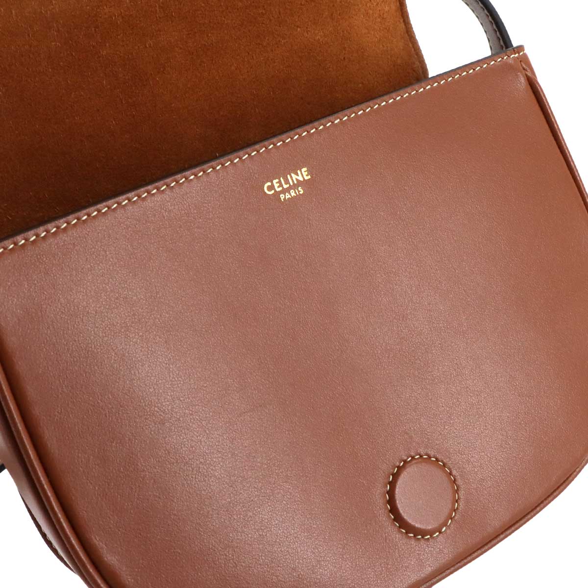 Folco Cuir Triomphe Bag Shoulder Leather Tan 198263DU3 Purse