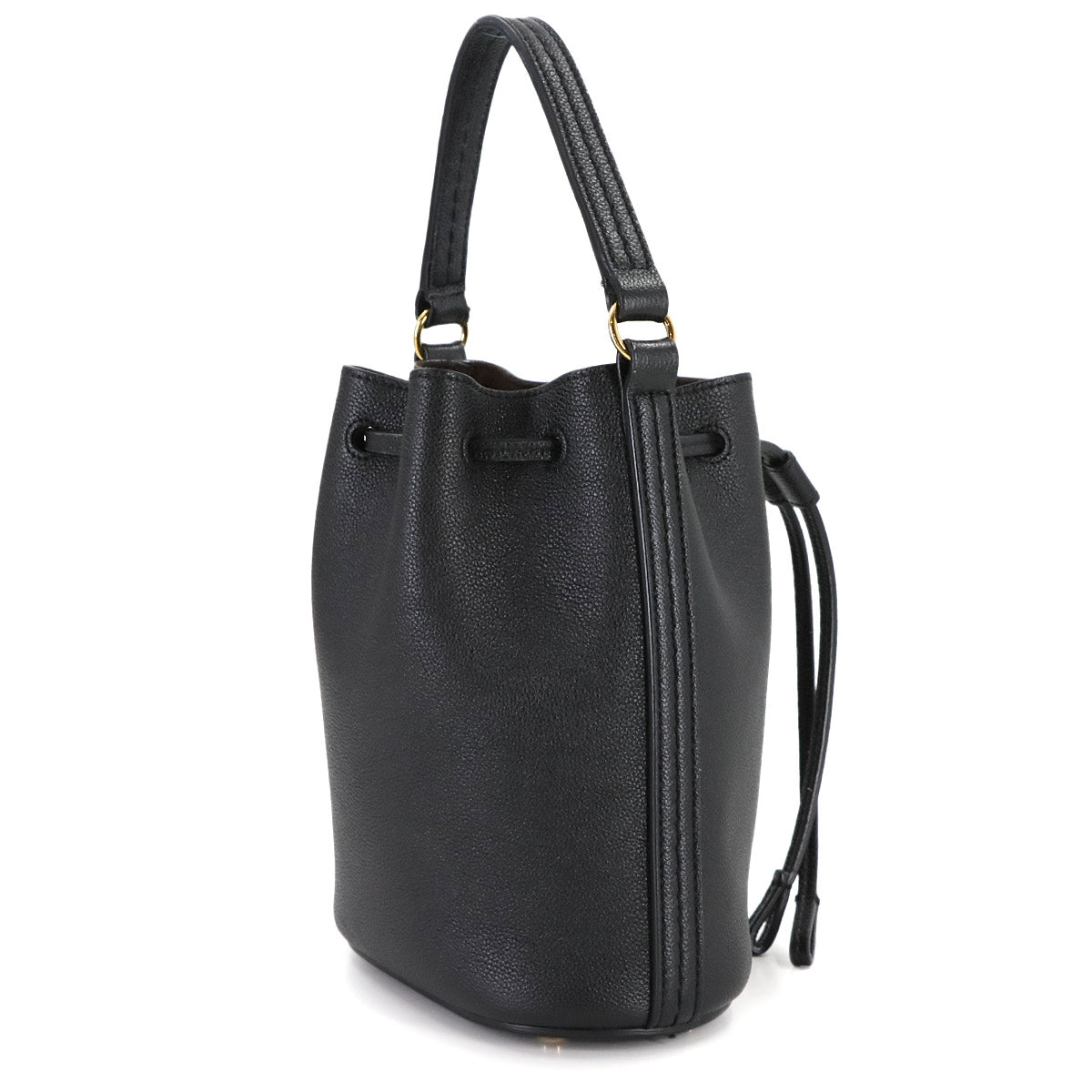 T Timeless Bucket Bag Hand Shoulder Bag Leather Black Purse