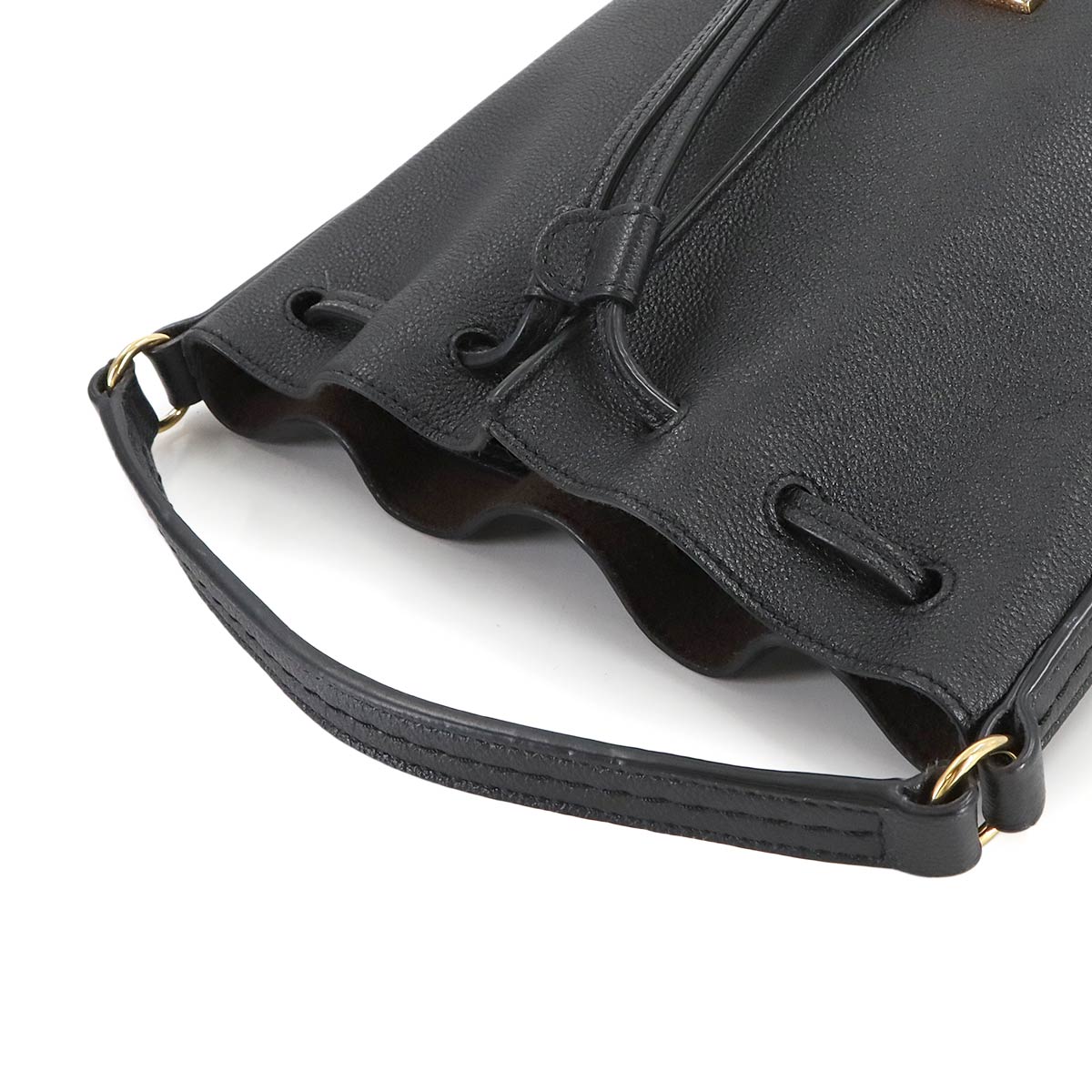 T Timeless Bucket Bag Hand Shoulder Bag Leather Black Purse