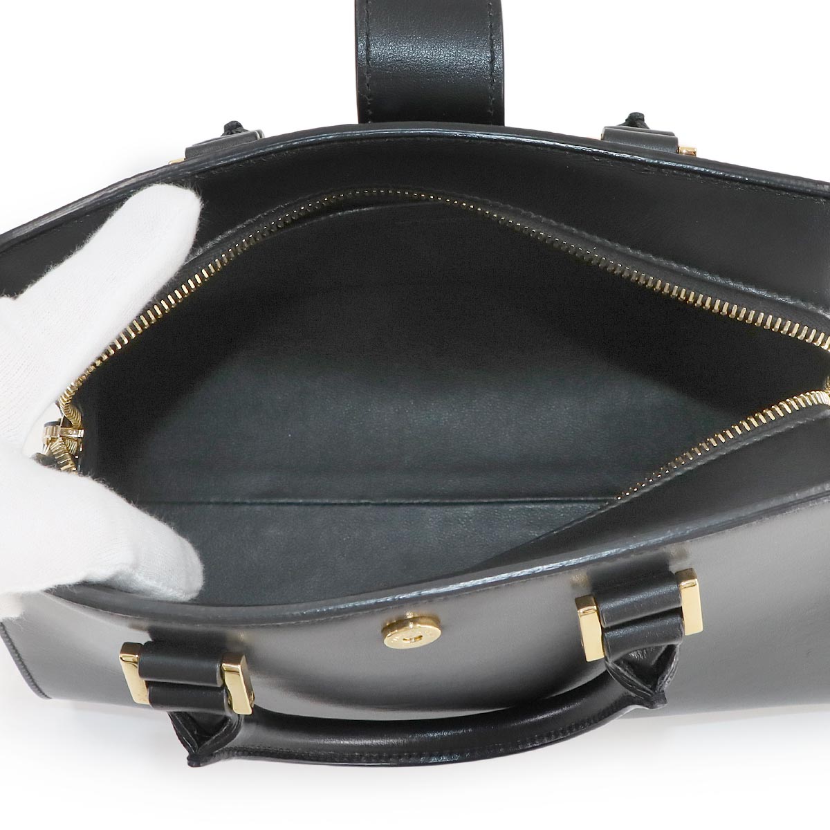 Baby Cabas Hand Shoulder Bag Leather Black 568853