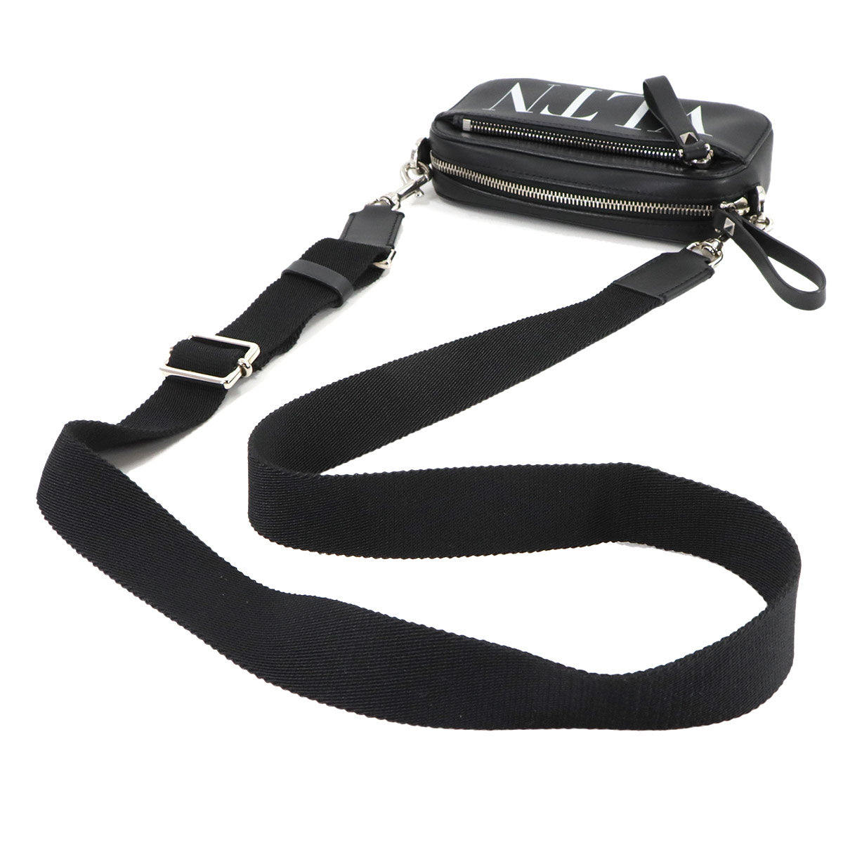 VLTN Logo Shoulder Bag Leather Black 1Y2B0954WJW