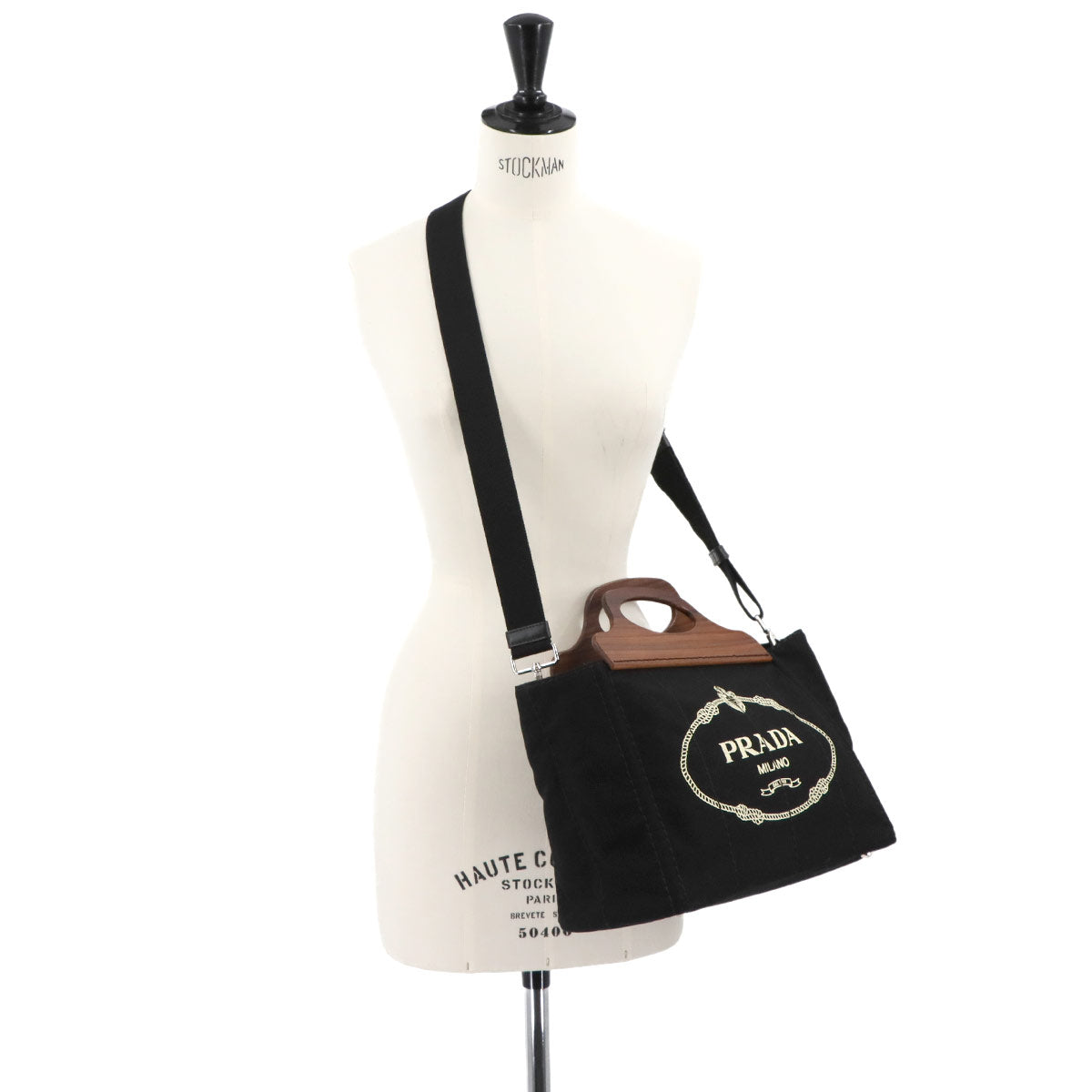 Canapa 2way Hand Shoulder Bag Canvas Nero 1BG350 Black Purse