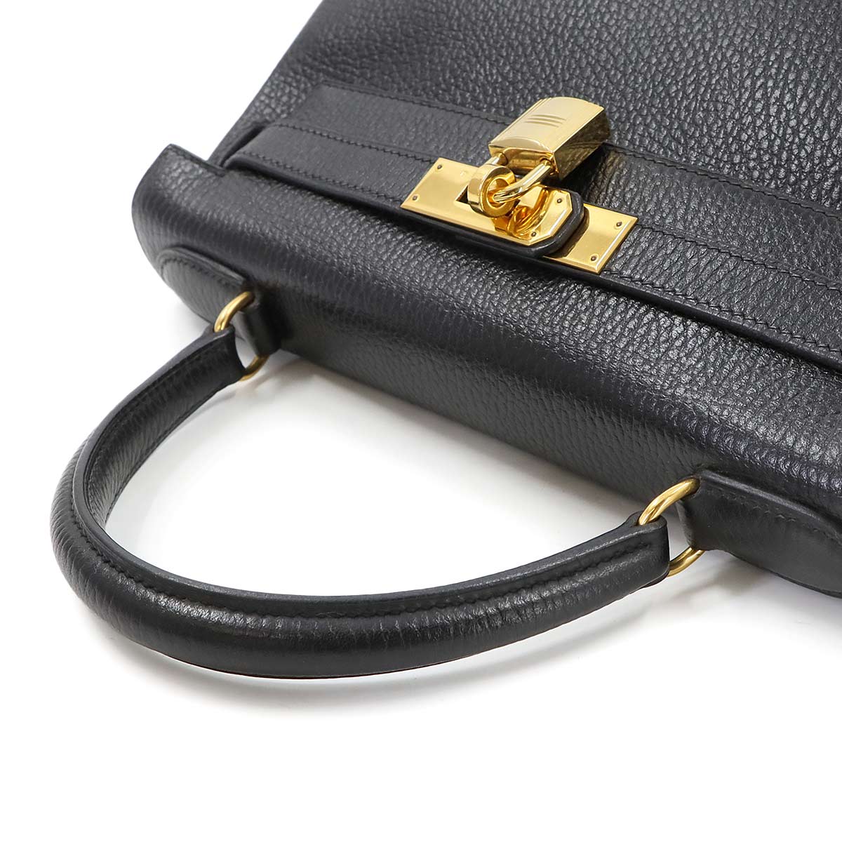 Kelly 28 Ardennes Black 2way Hand Shoulder Bag Purse