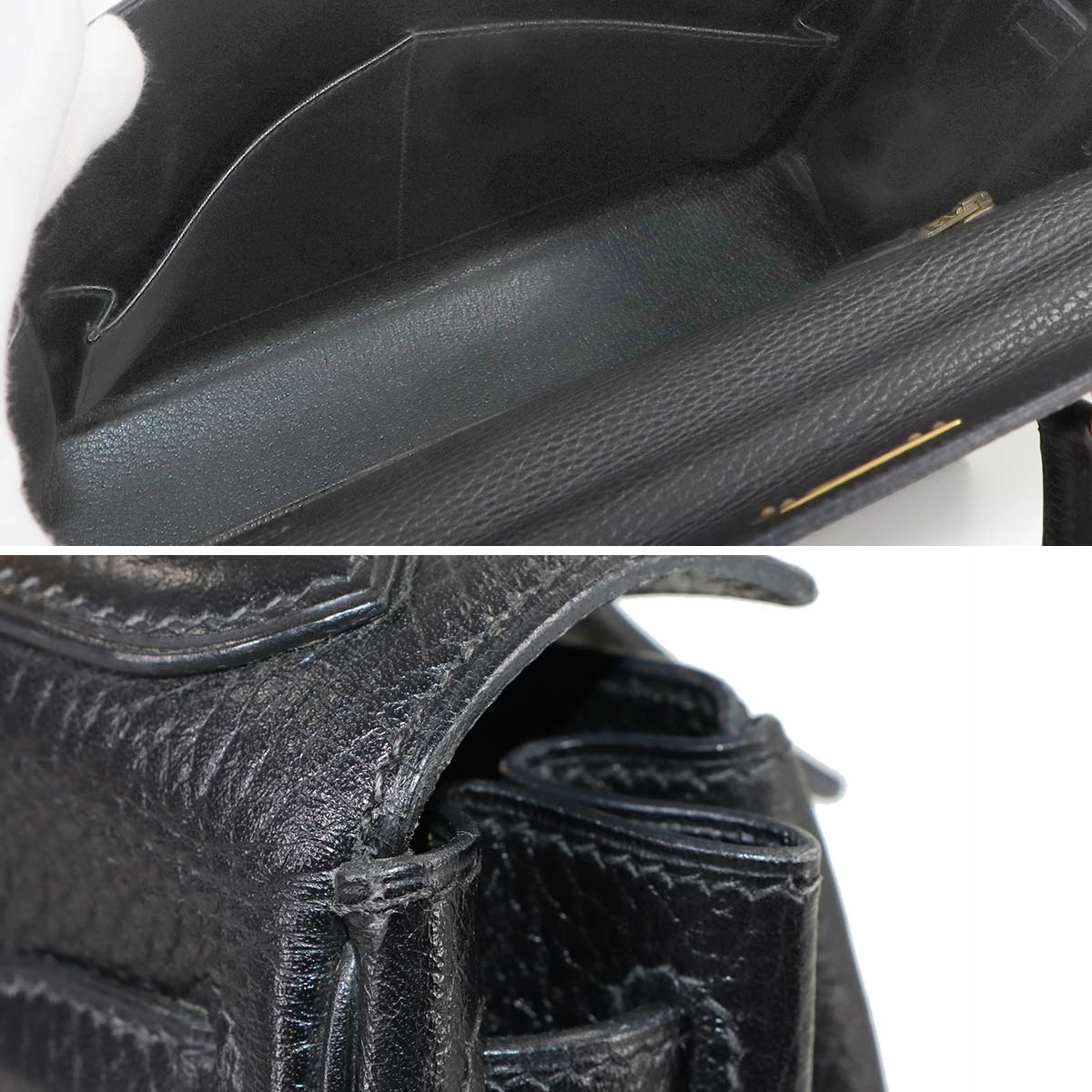 Kelly 28 Ardennes Black 2way Hand Shoulder Bag Purse