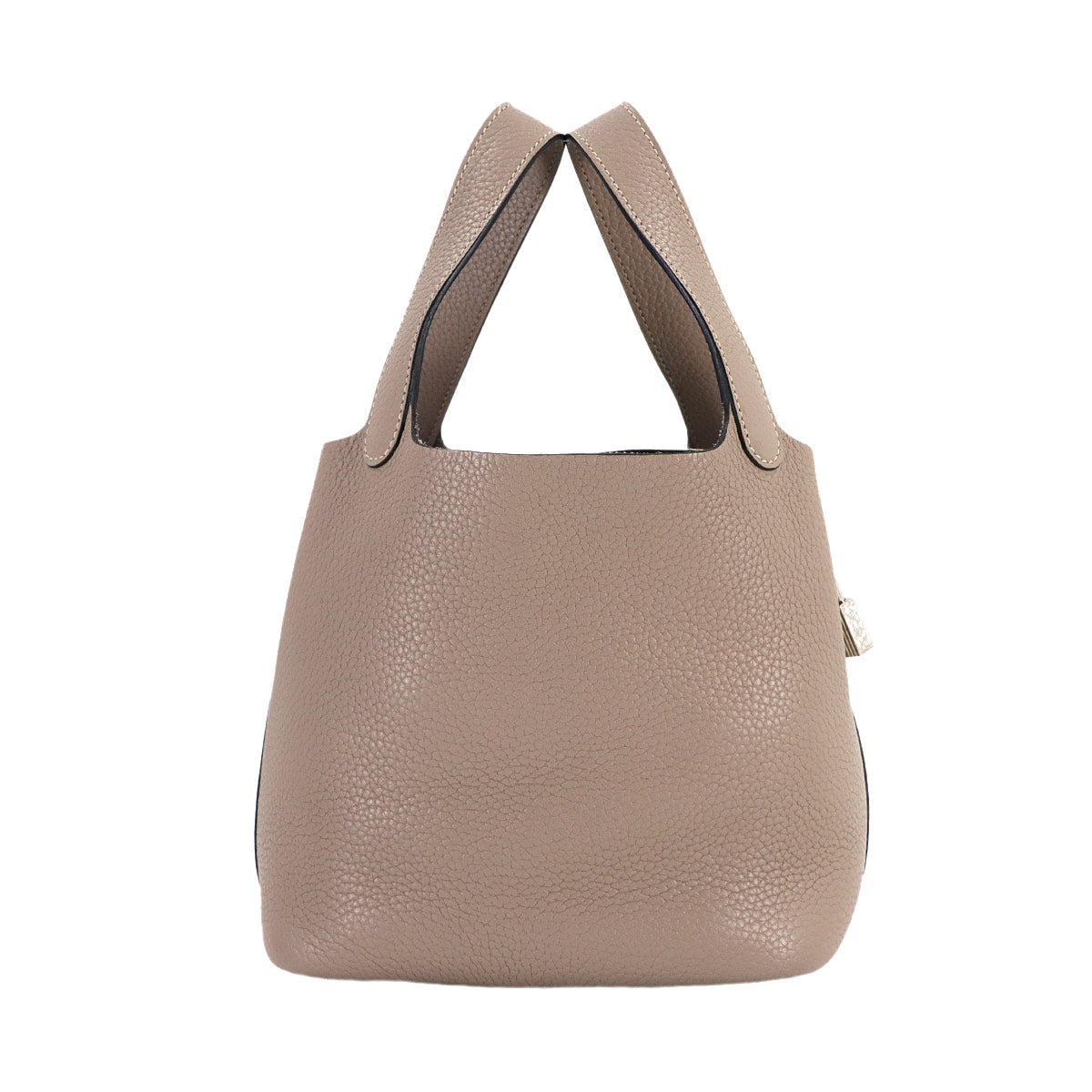 Picotin Lock PM Hand Bag Taurillon Clemence Gris tourterelle