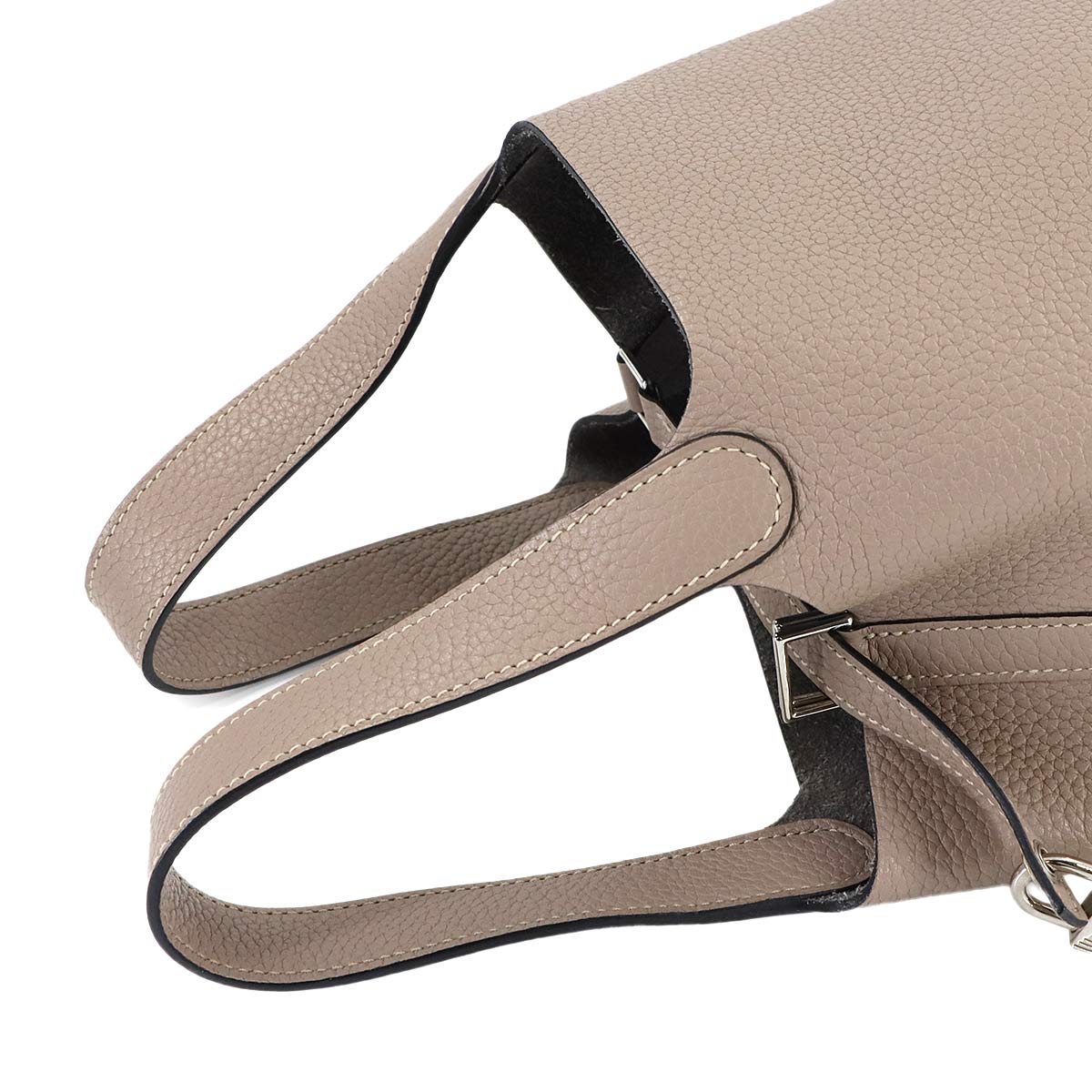 Picotin Lock PM Hand Bag Taurillon Clemence Gris tourterelle