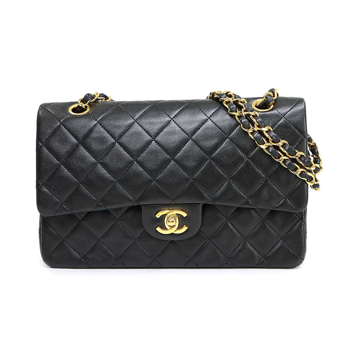 Matelasse 25 Chain Shoulder Bag Leather Black A01112 11.12