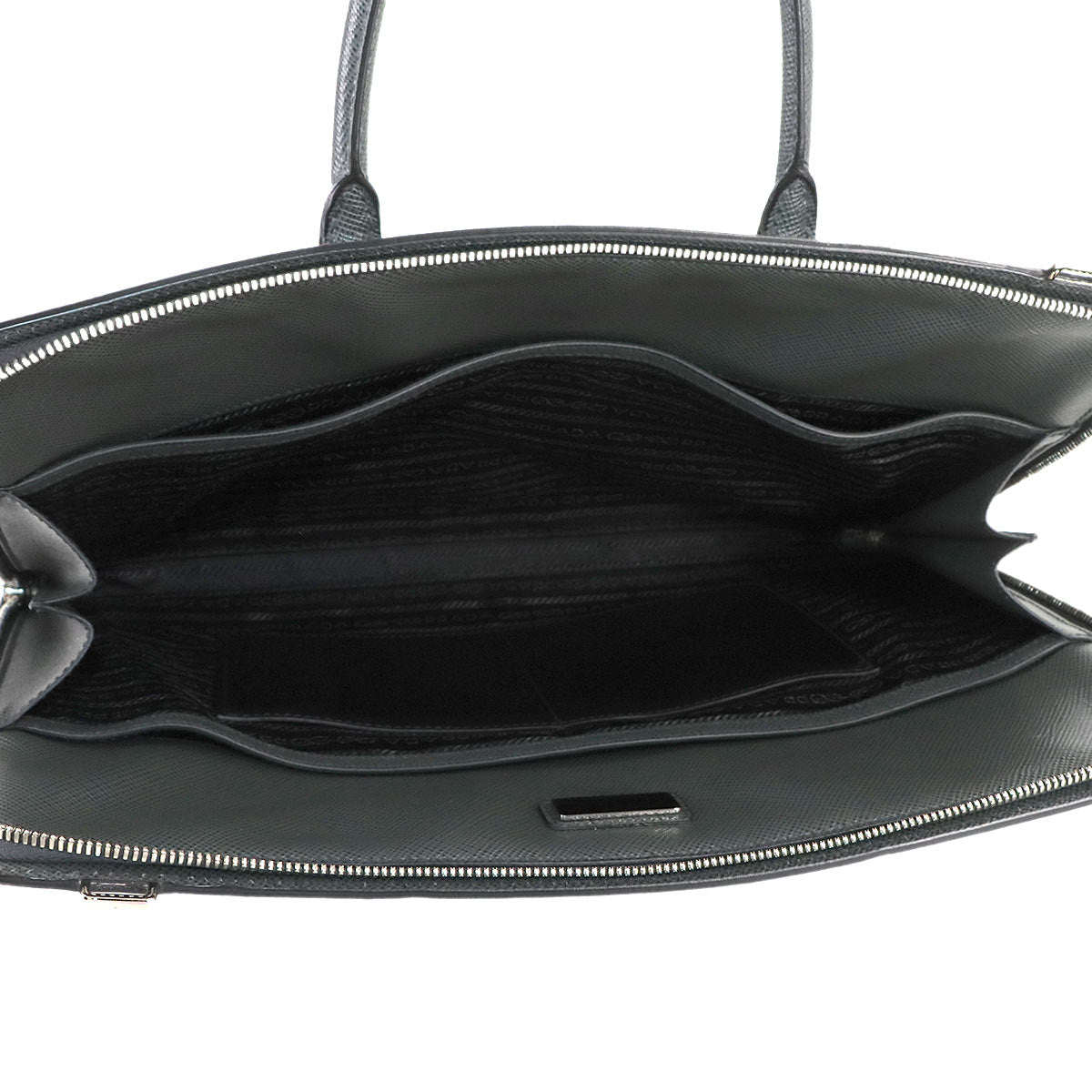 Briefcase Shoulder Bag Saffiano Leather Gray 2VN006