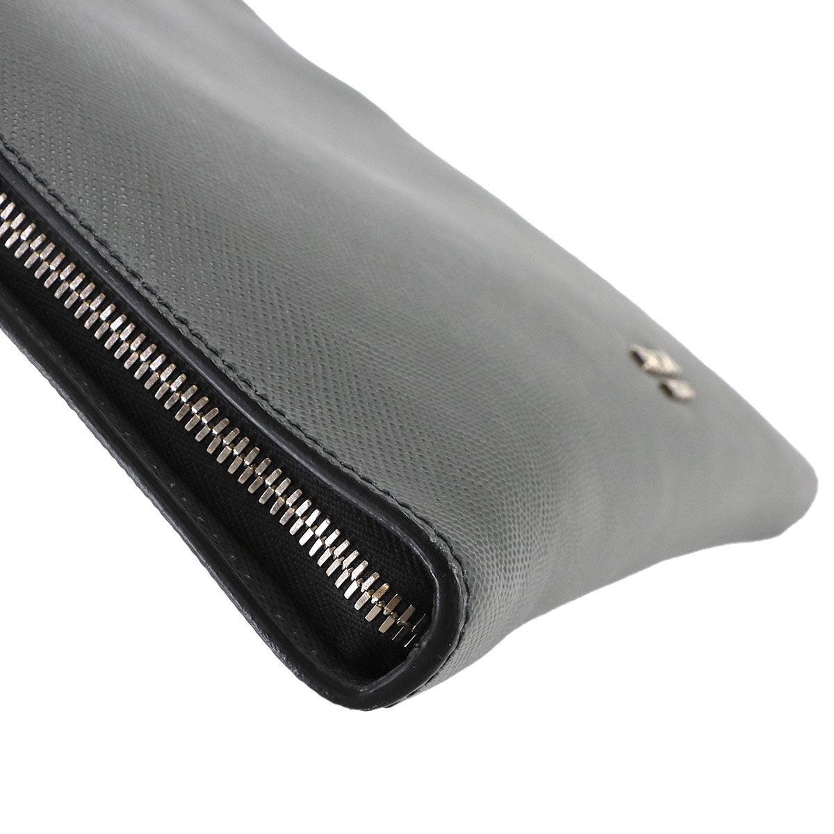 Briefcase Shoulder Bag Saffiano Leather Gray 2VN006