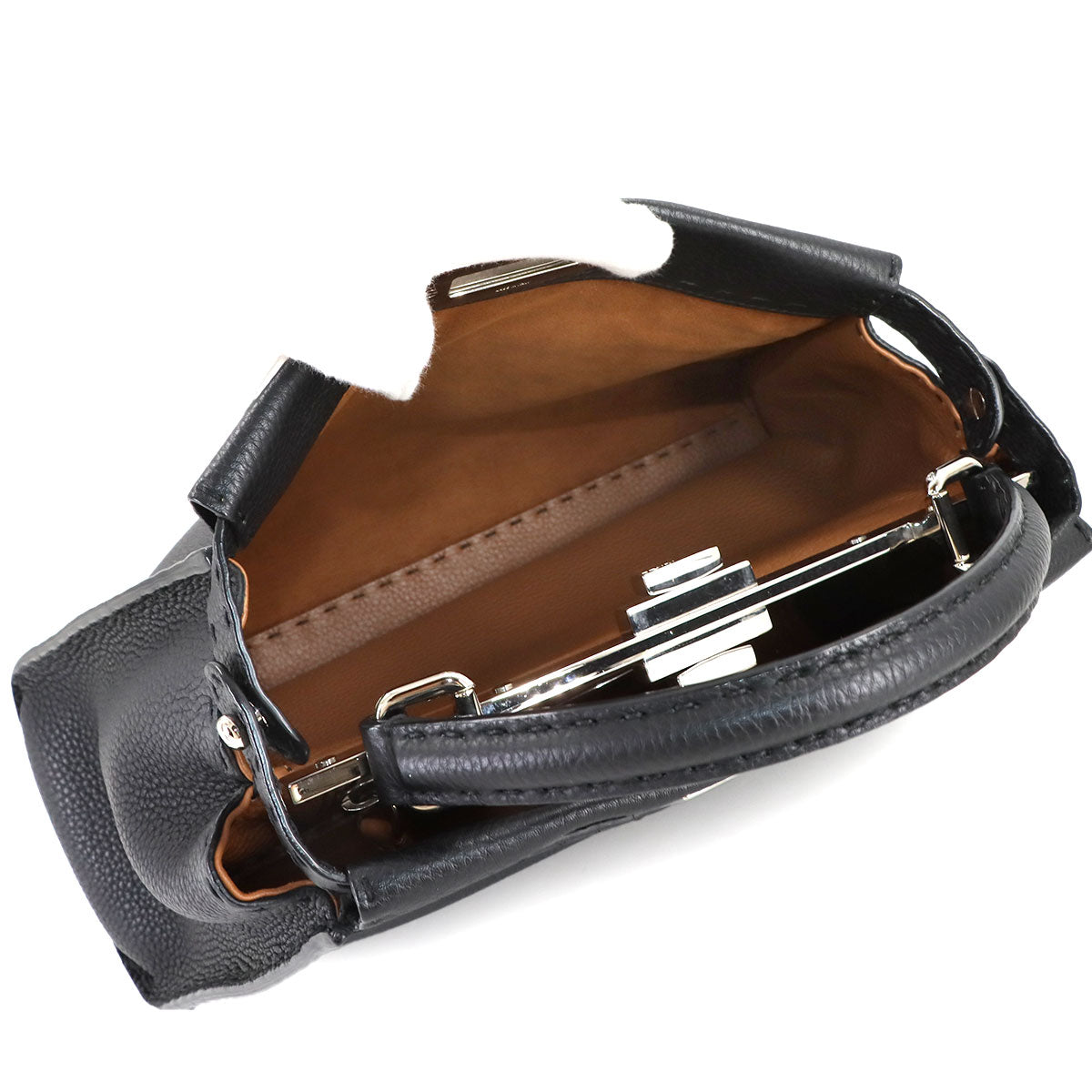 Selleria Peekaboo Hand Shoulder Bag Leather Black 8BN226 Purse