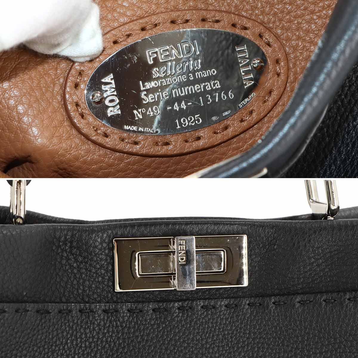 Selleria Peekaboo Hand Shoulder Bag Leather Black 8BN226 Purse