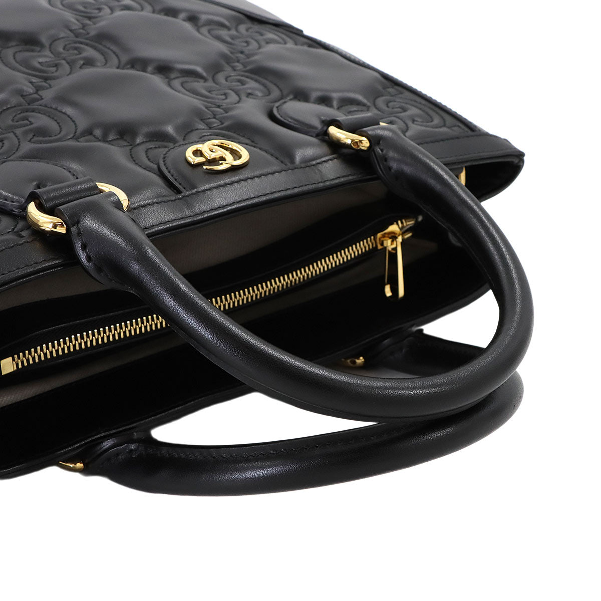 GG Matelasse 2way Hand Shoulder Bag Leather Black 728236