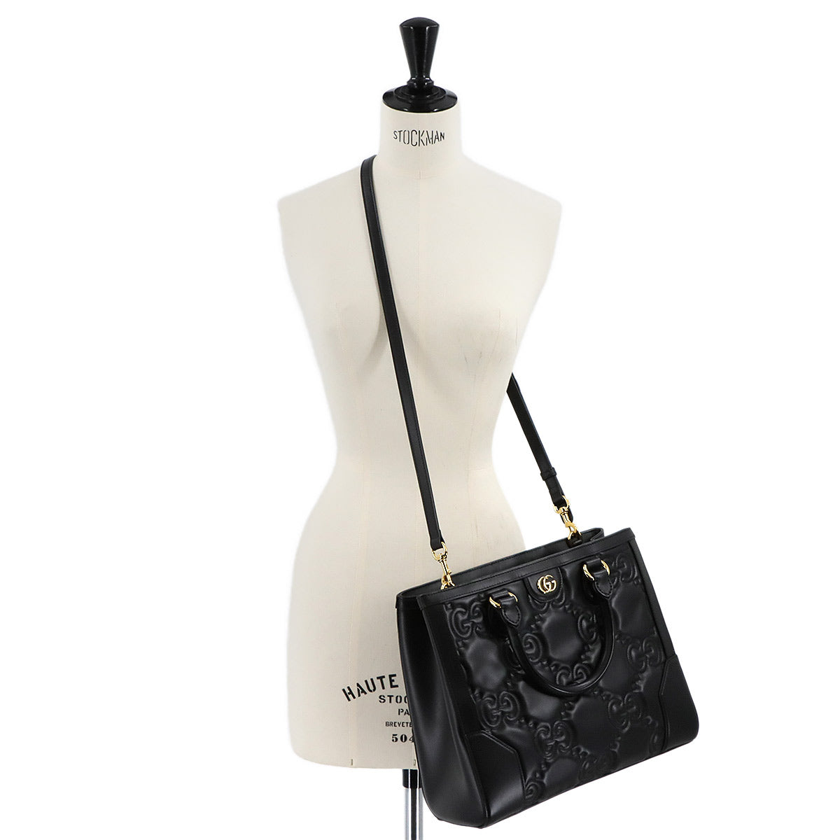 GG Matelasse 2way Hand Shoulder Bag Leather Black 728236