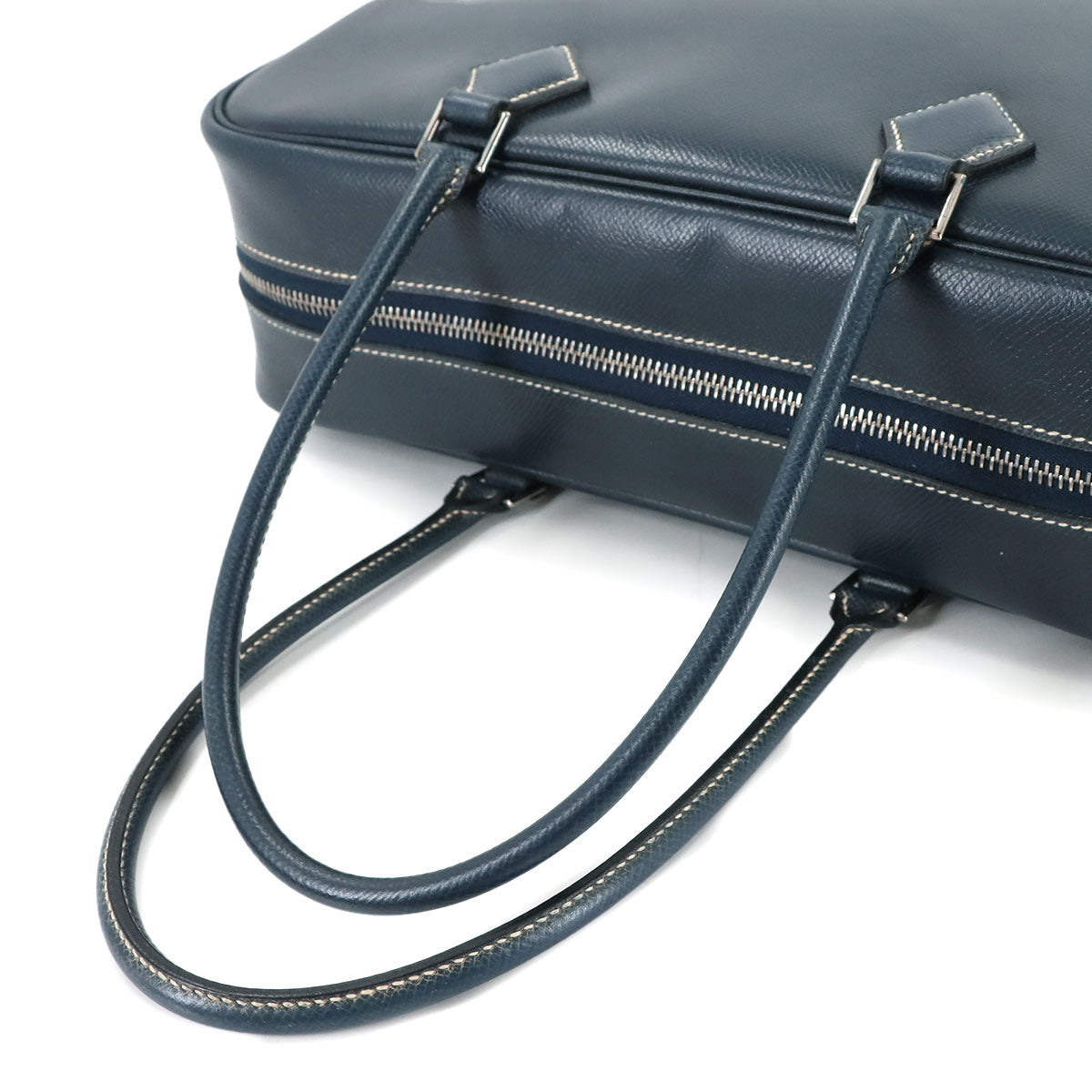 Plume 32 Hand Bag Lisse Leather Navy Purse