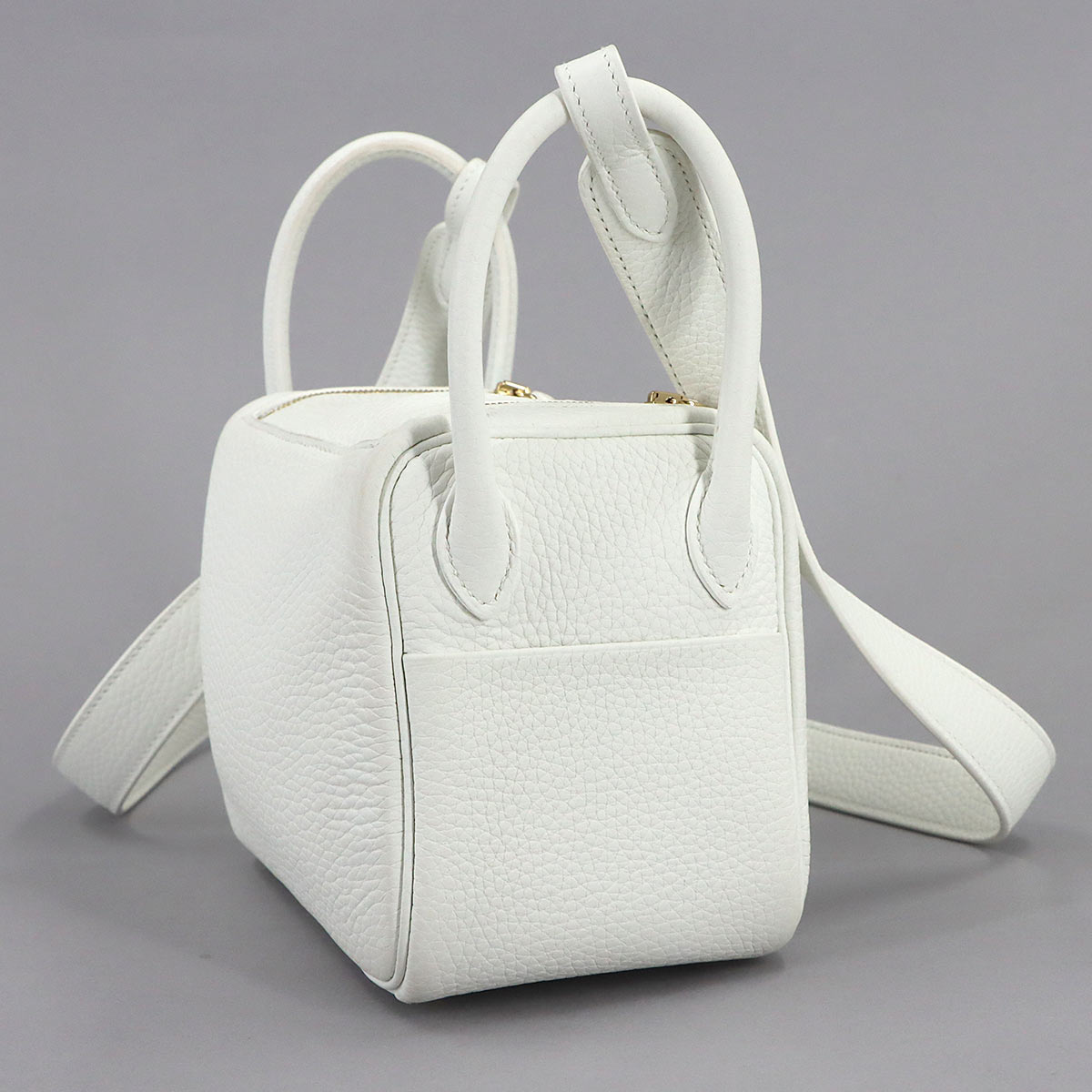 Lindy Mini Hand Shoulder Bag Taurillon Clemence New White Purse