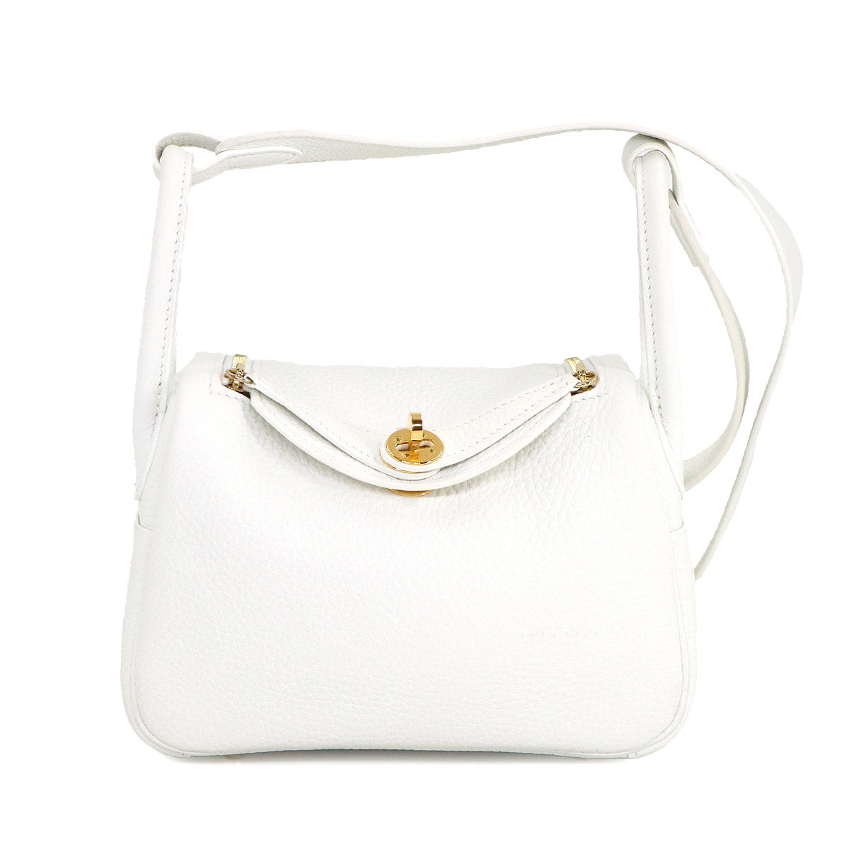 Lindy Mini Hand Shoulder Bag Taurillon Clemence New White Purse