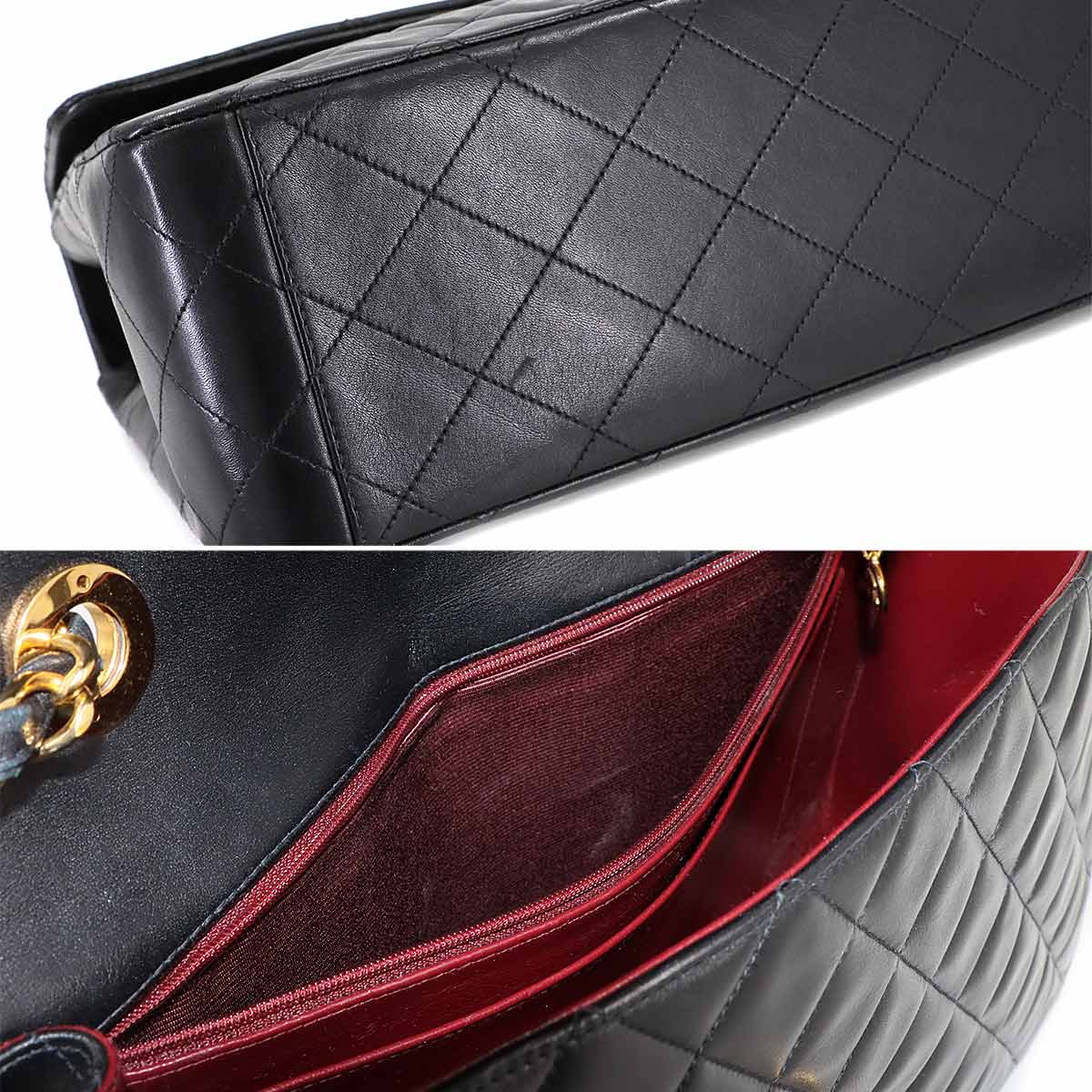 Matelasse 34 Chain Shoulder Bag Leather Black A01094 Vintage