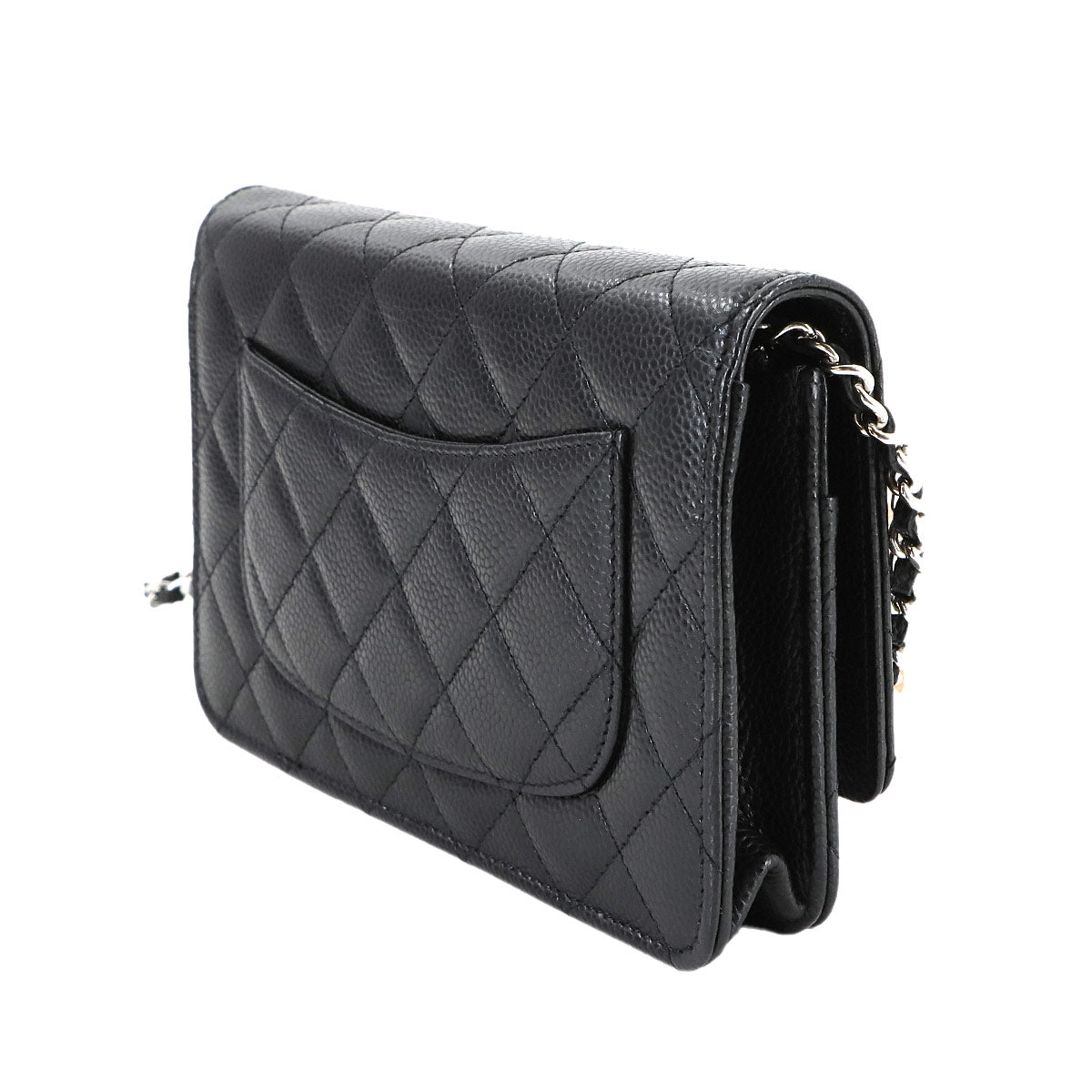 Matelasse Classic Chain Wallet Leather Black AP0250