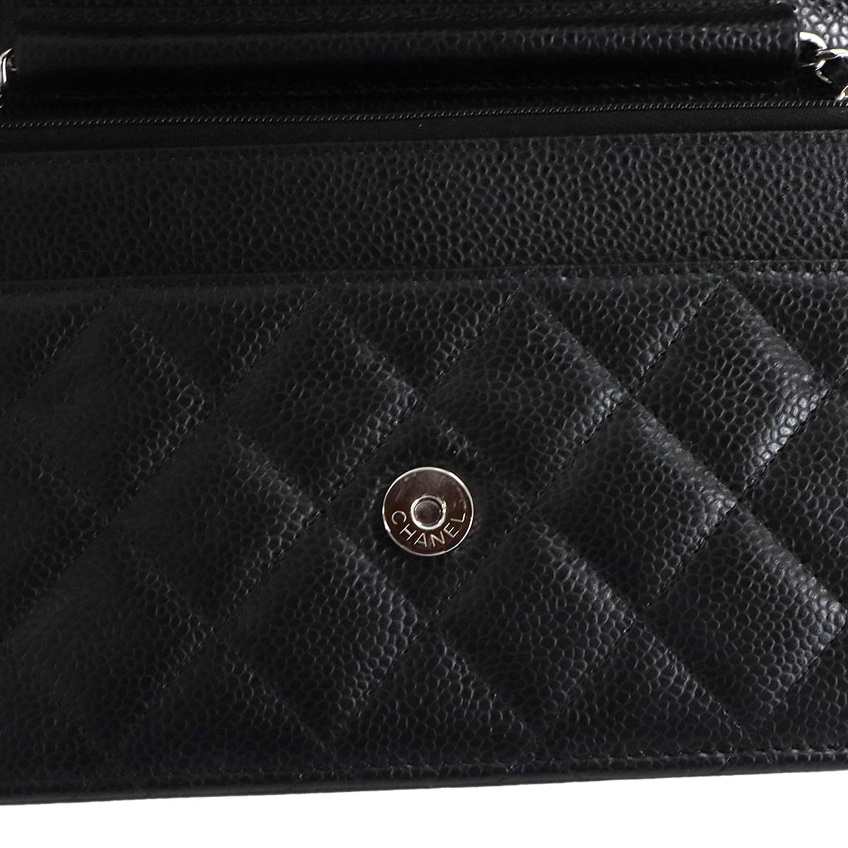 Matelasse Classic Chain Wallet Leather Black AP0250