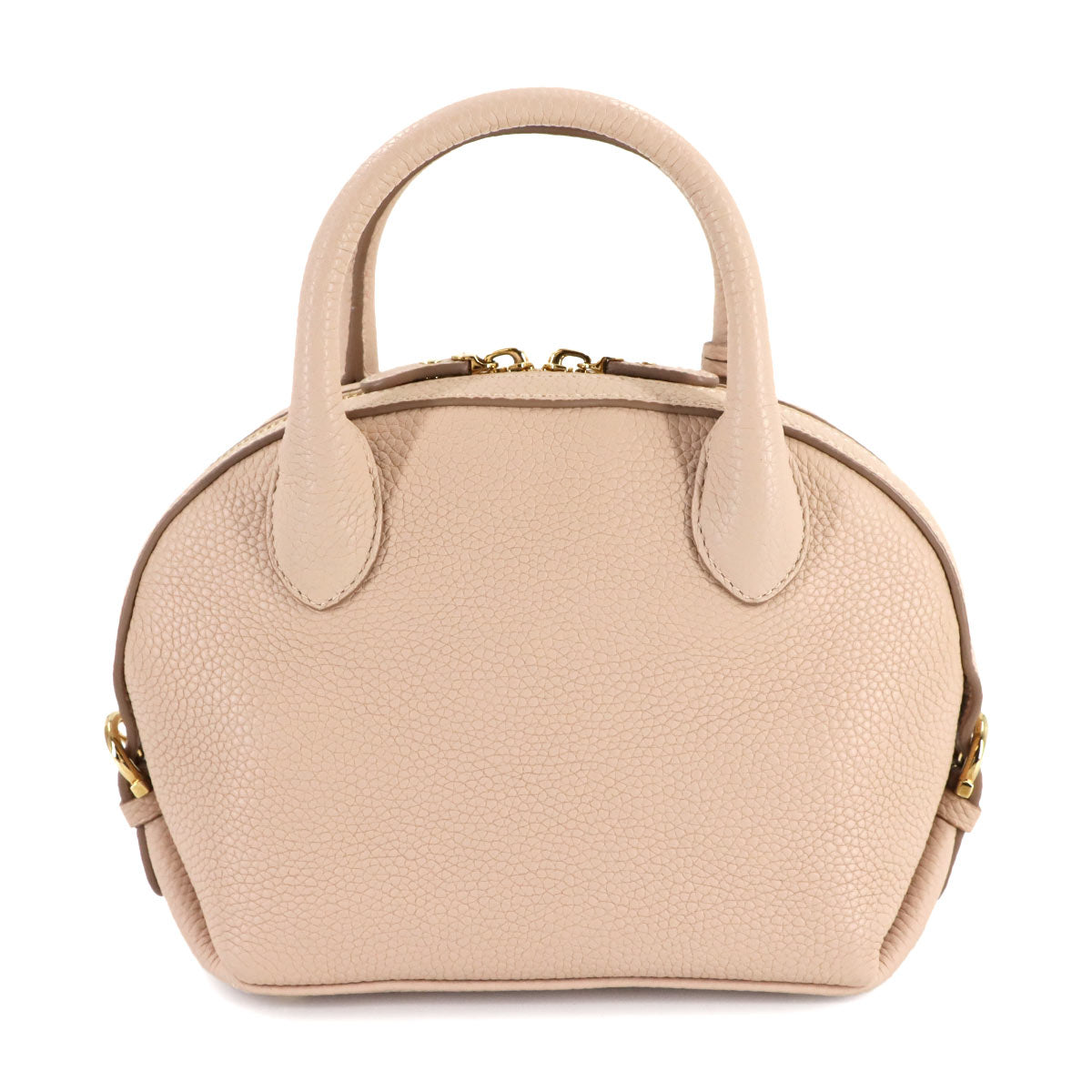 Fiamma Hand Shoulder Bag Leather Beige Purse