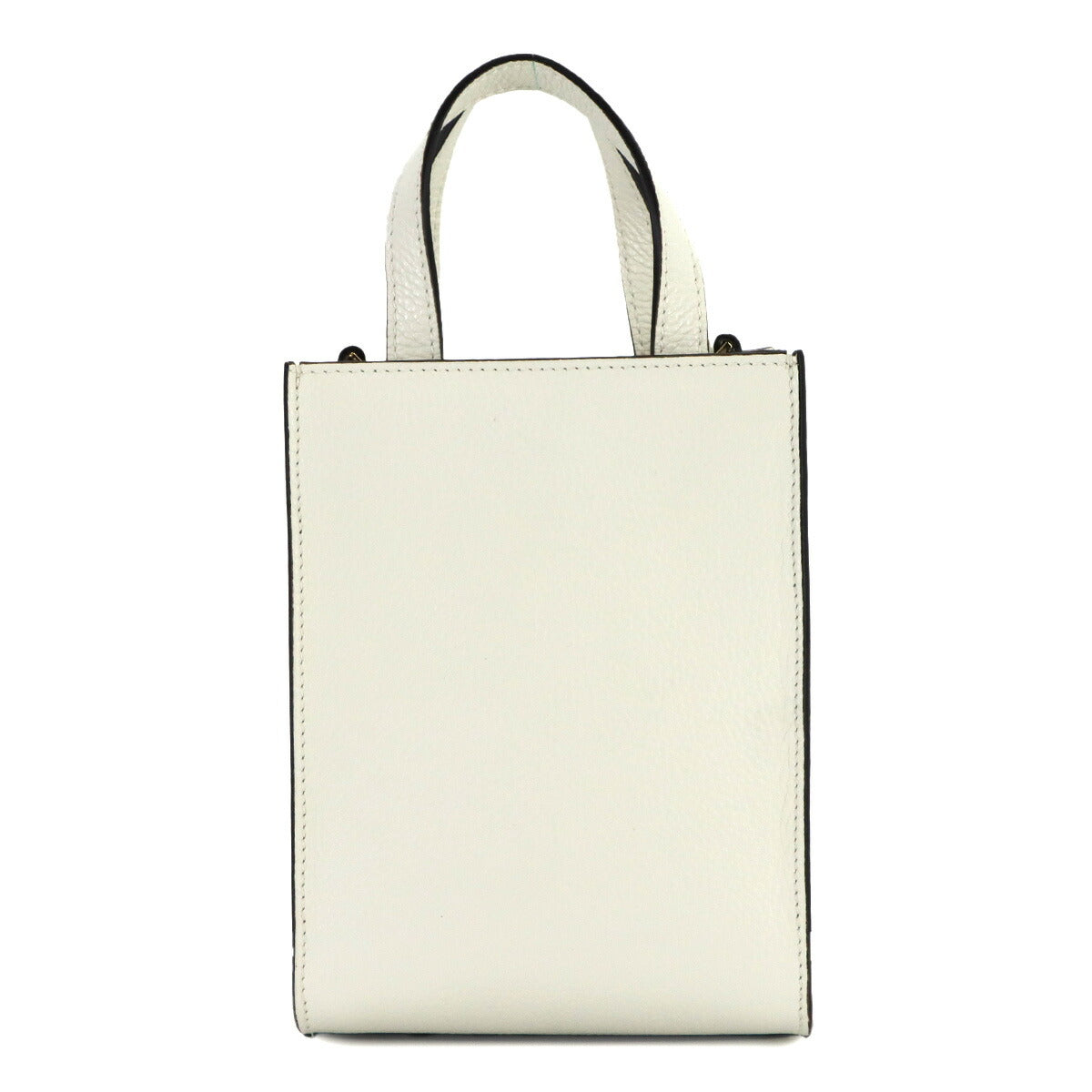 Mini 2way Tote Shoulder Bag Leather White Purse