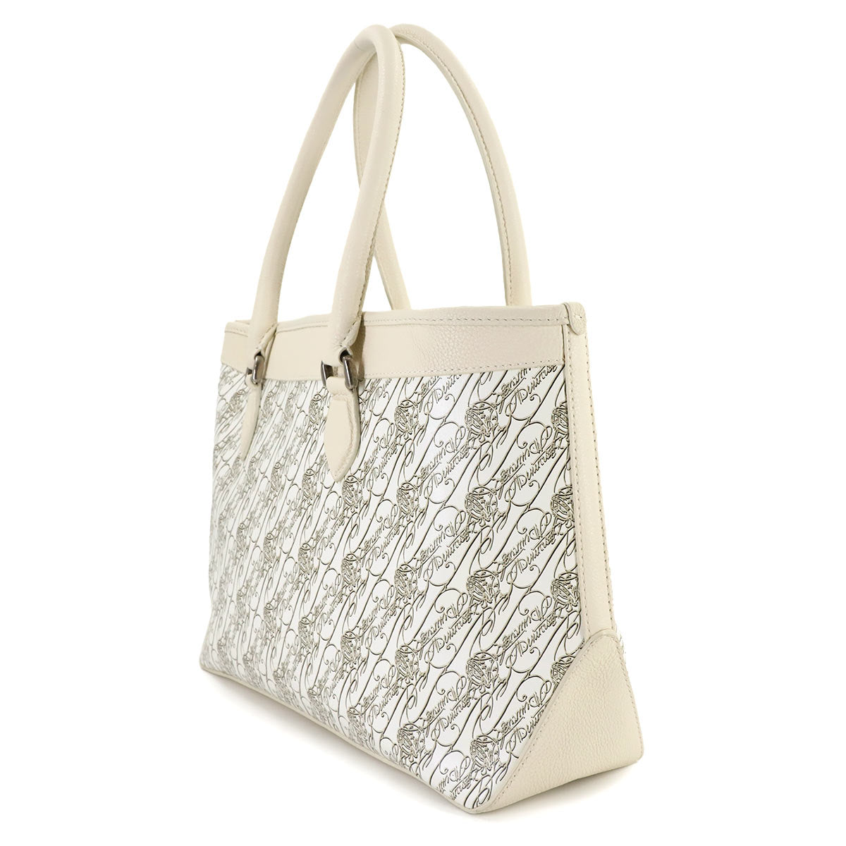 Toujours Tote Bag Toile Marbeuf Canvas Leather White