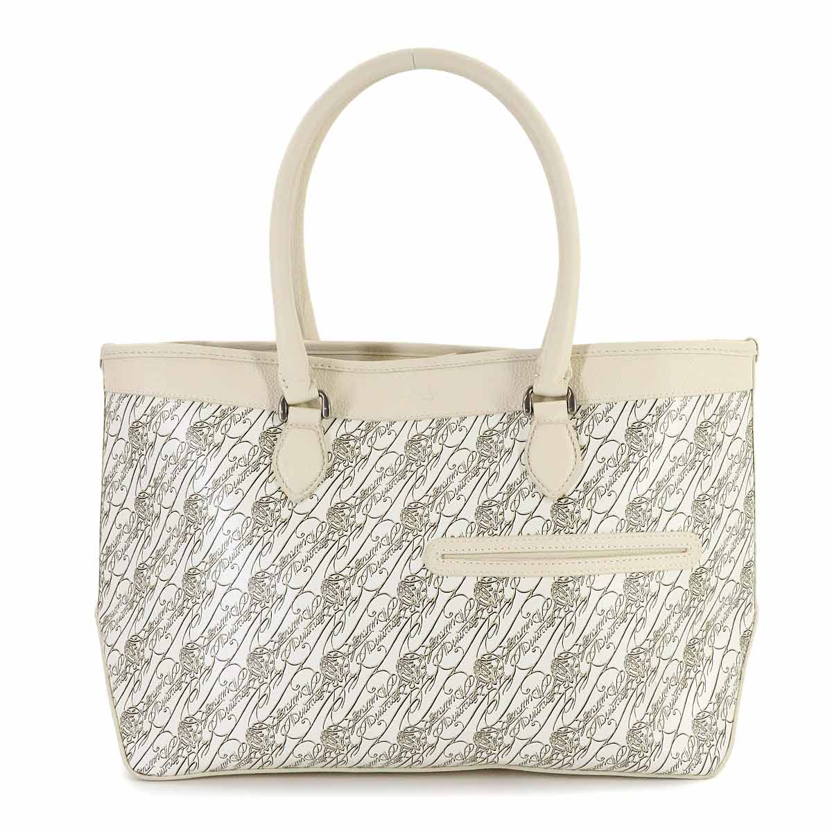 Toujours Tote Bag Toile Marbeuf Canvas Leather White