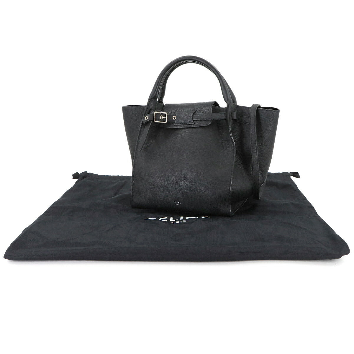 Big Bag Small With Longstrap Hand Shoulder Bag Leather Black