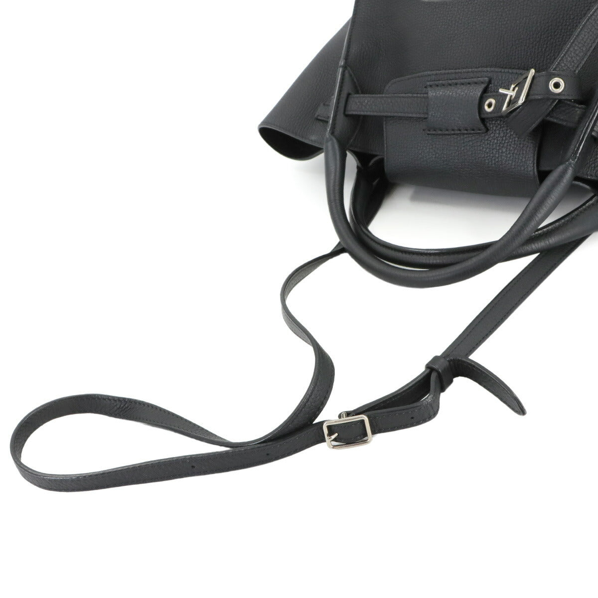 Big Bag Small With Longstrap Hand Shoulder Bag Leather Black