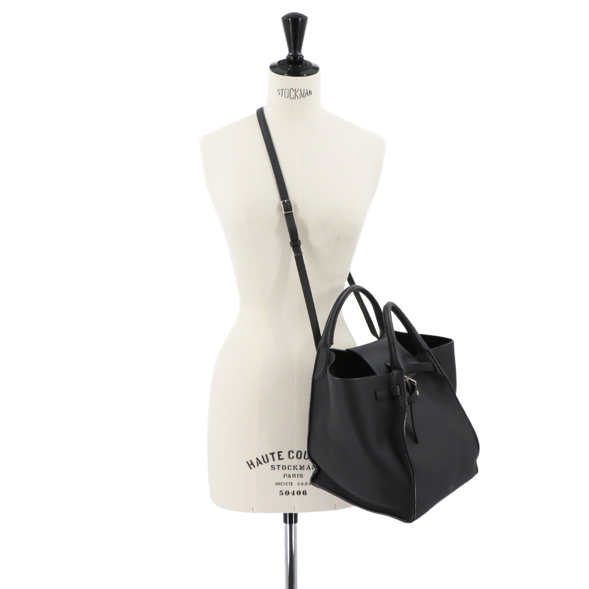 Big Bag Small With Longstrap Hand Shoulder Bag Leather Black